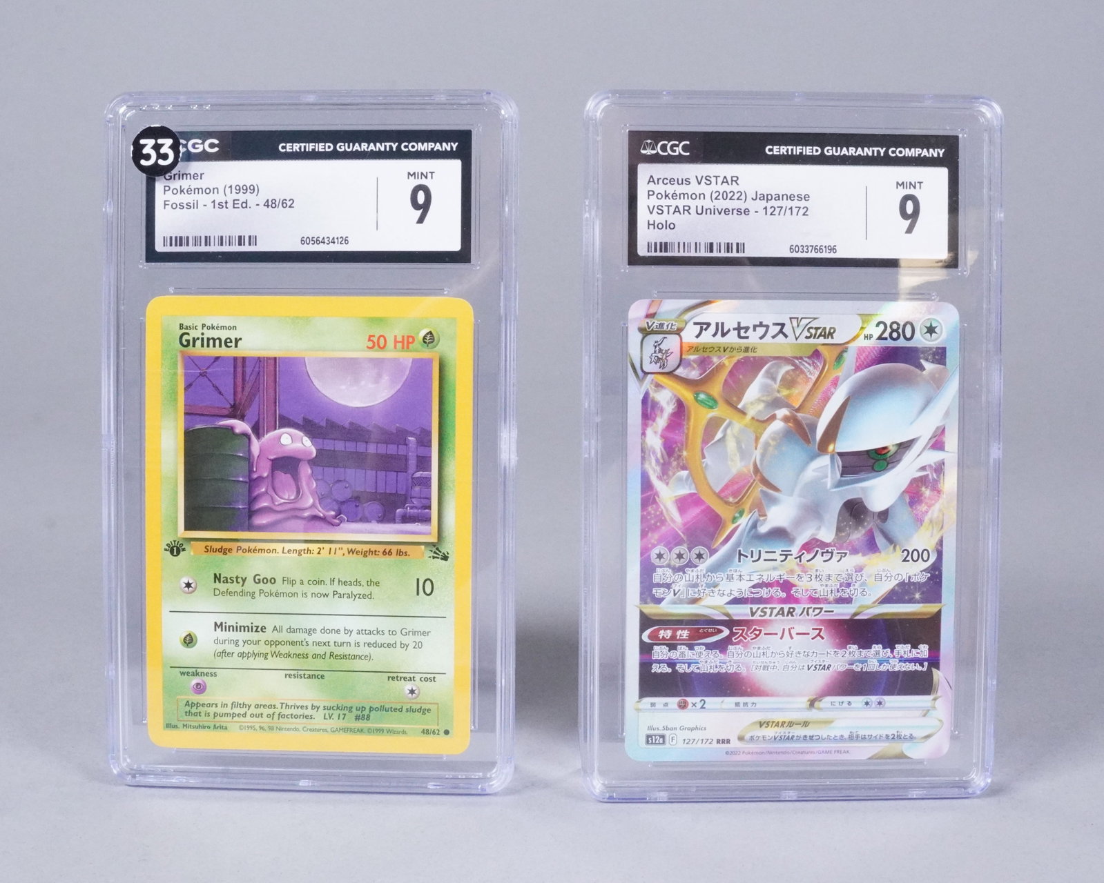 2 Pokemon cards CGC graded: 2 Pokemon cards, CGC graded.