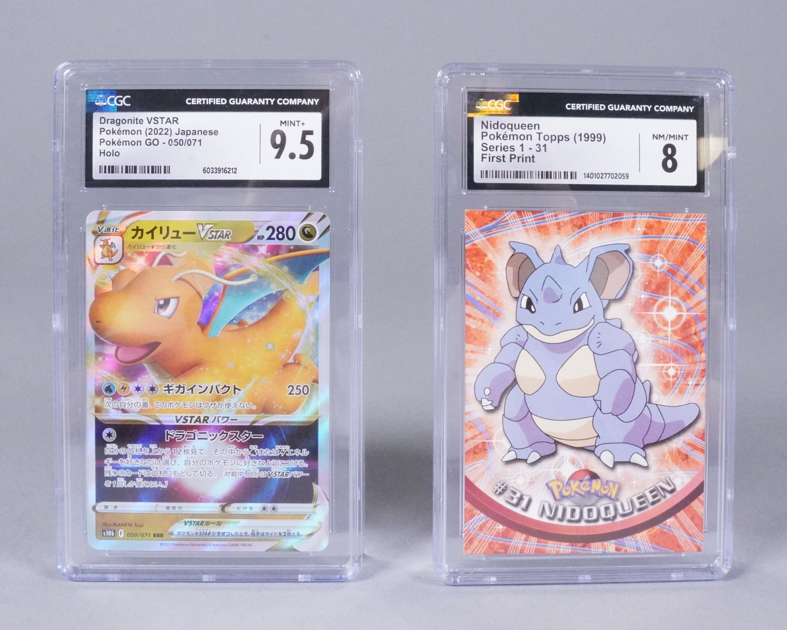 2 Pokemon cards CGC graded: 2 Pokemon cards, CGC graded.