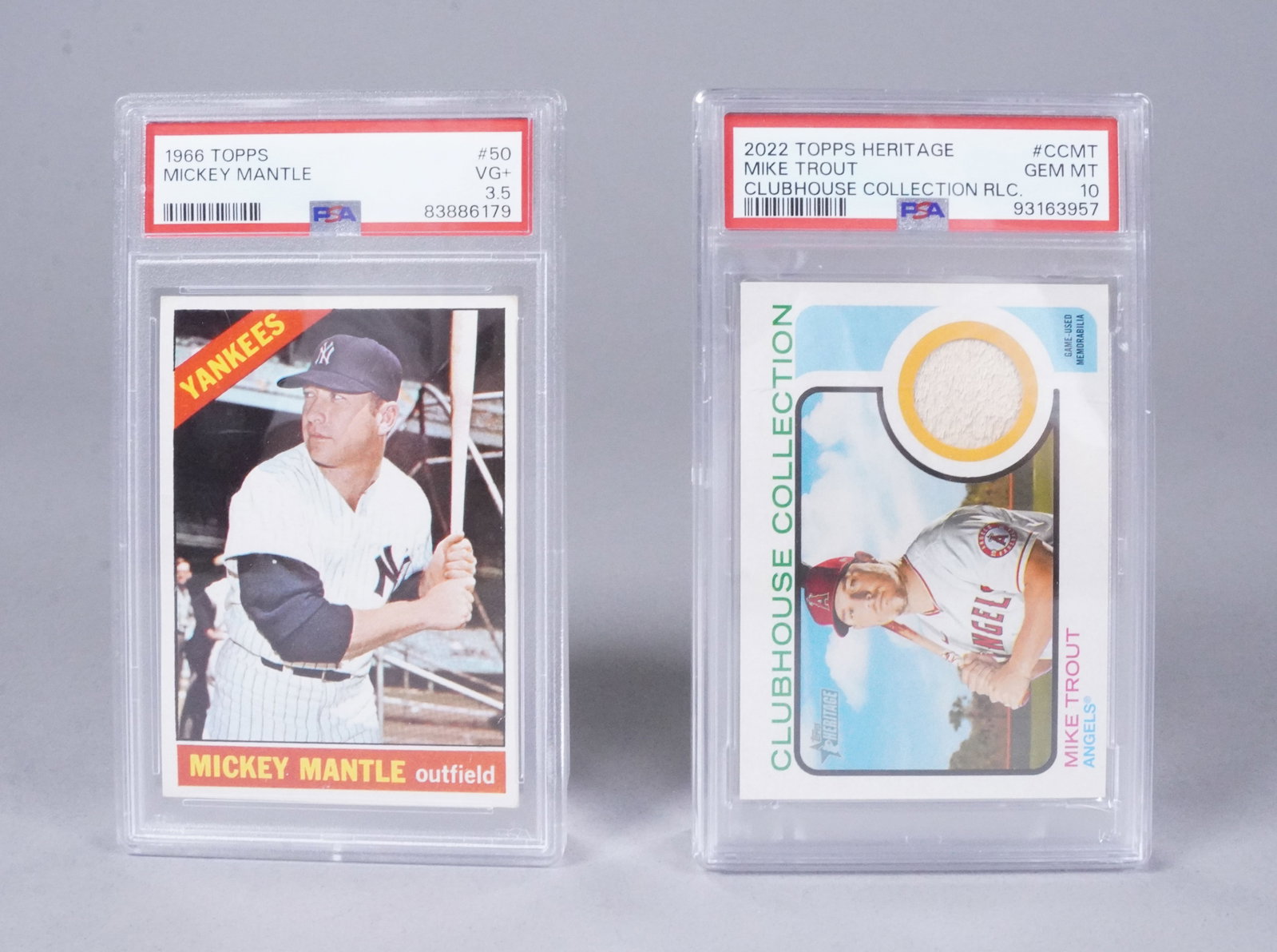 Mickey Mantle and Mike Trout relic card PSA (1 of 5)