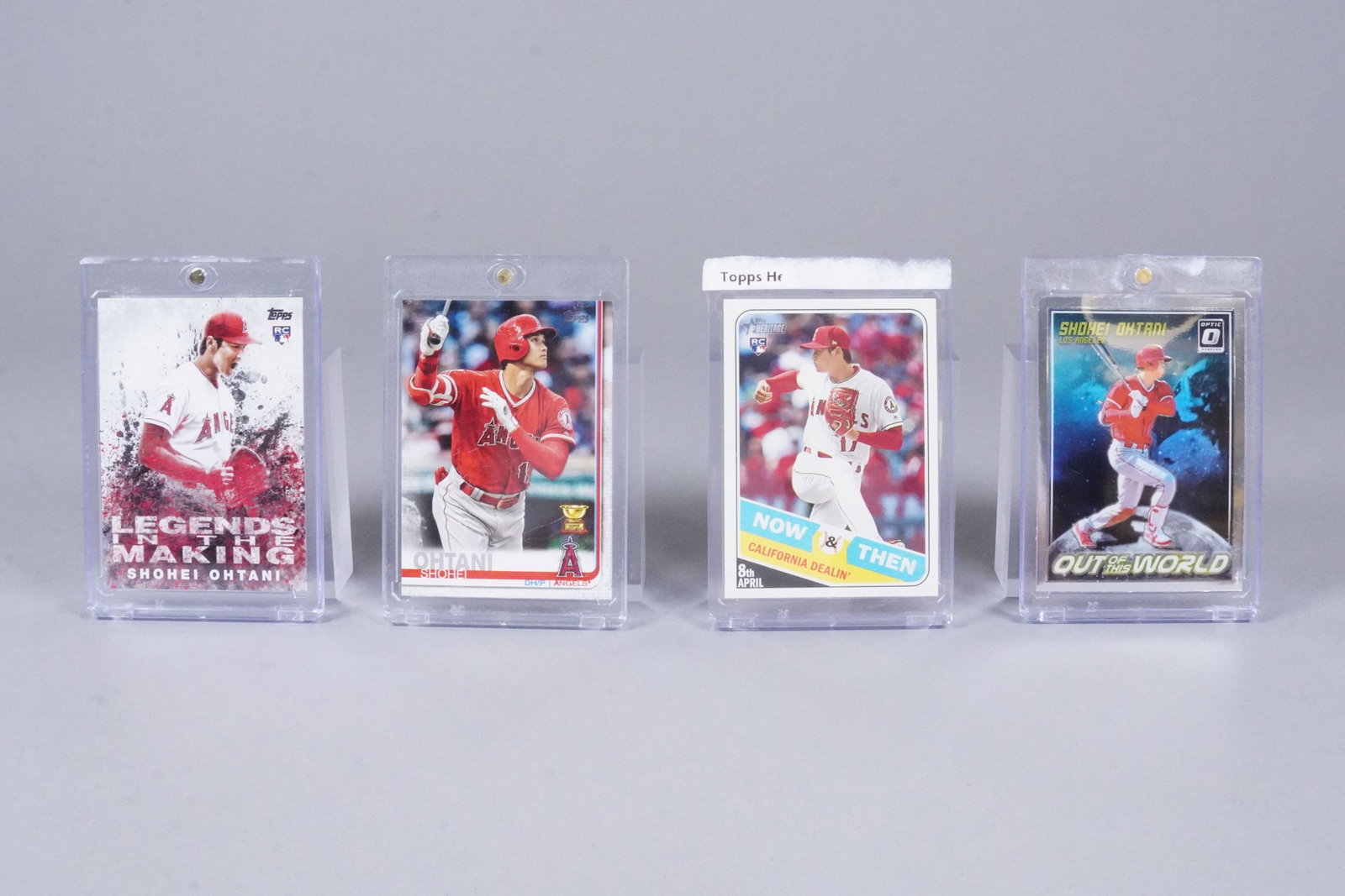 4 Shohei Ohtani baseball card: 4 Shohei Ohtani baseball cards.