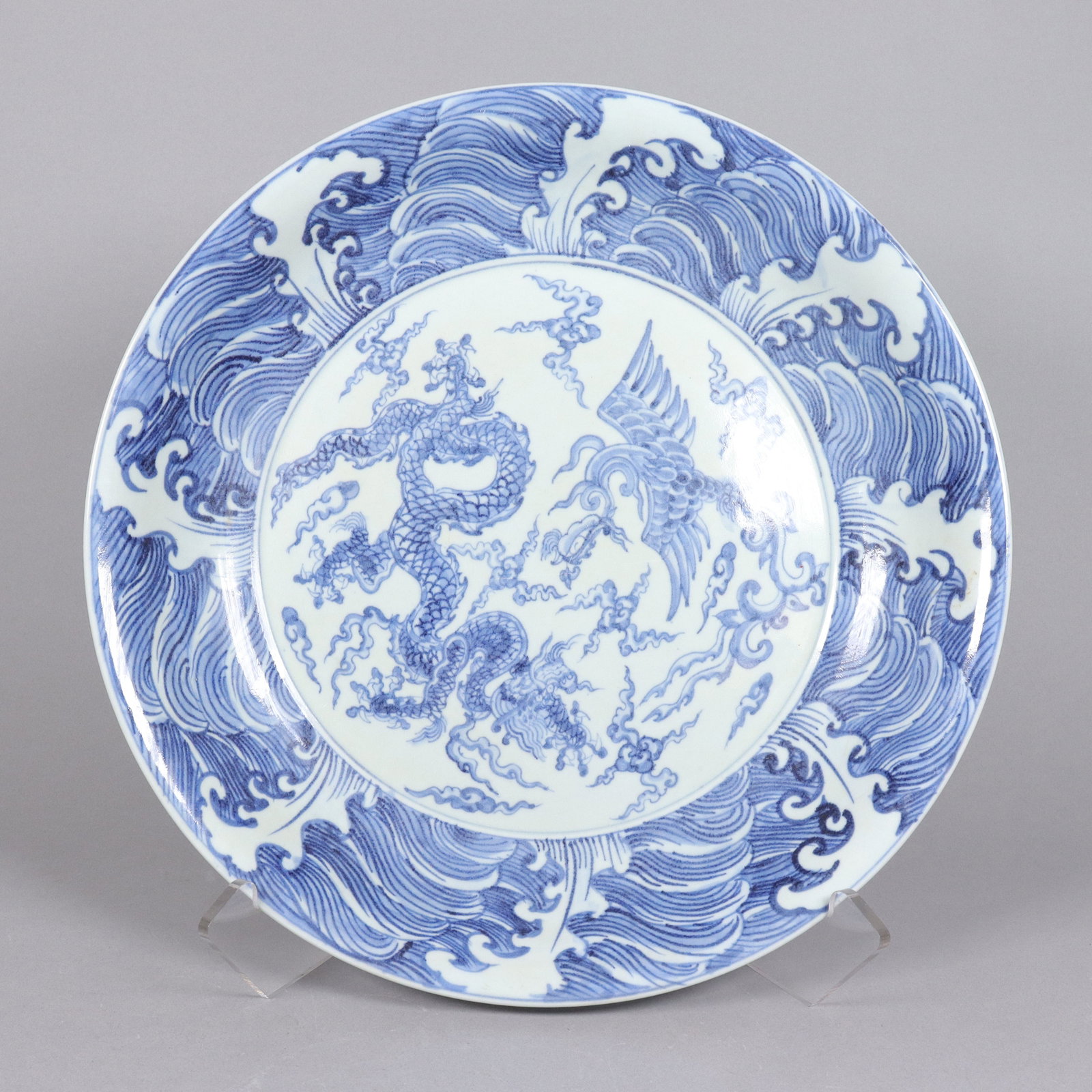 Chinese fine b/w charger plate (1 of 6)