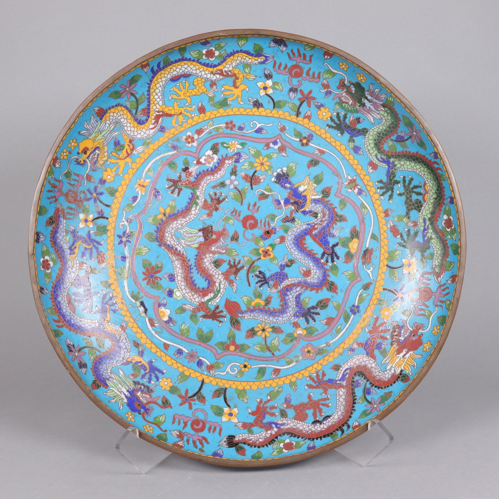 Chinese fine cloisonne charger plate (1 of 6)