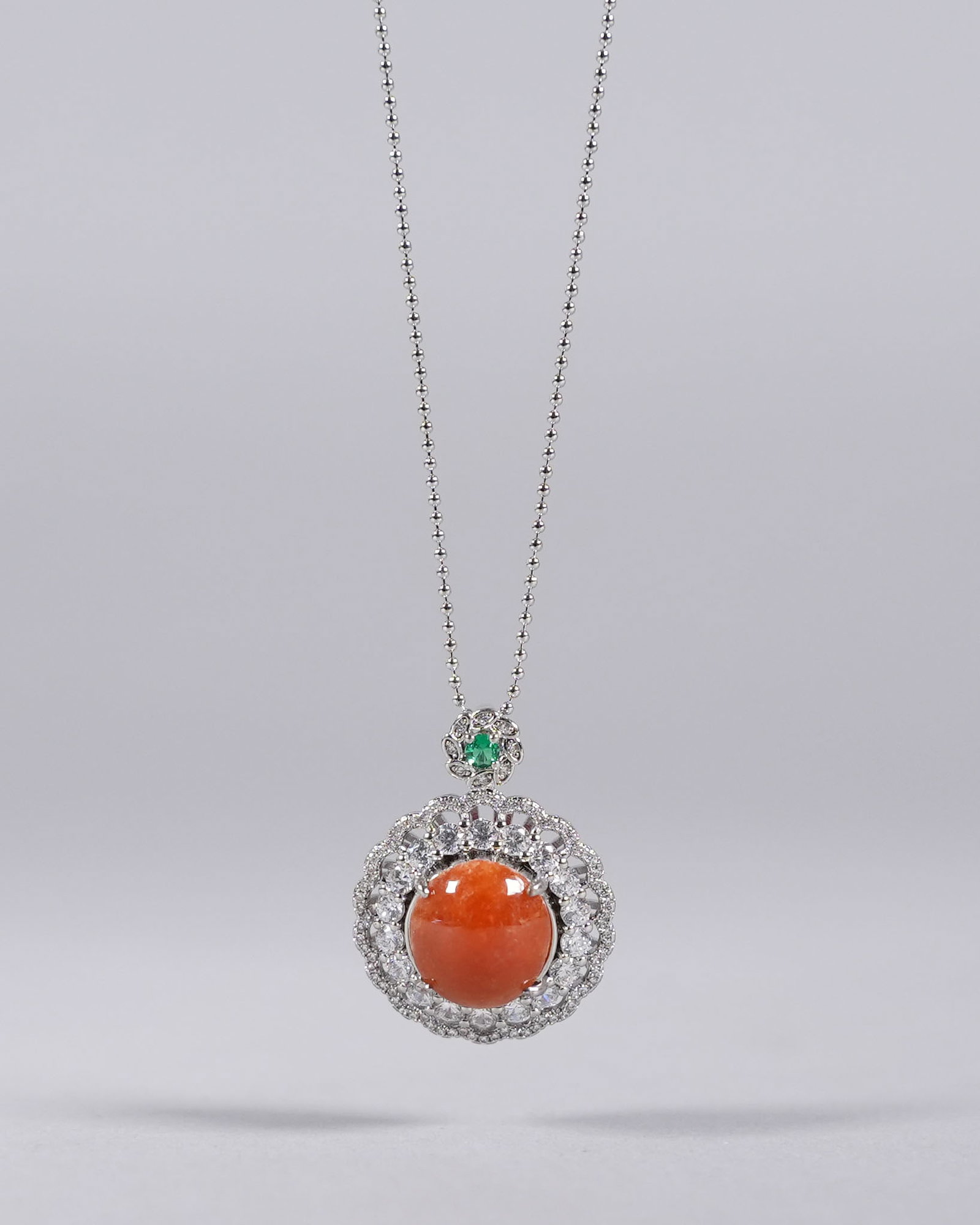 Fine natural jadeite pendant in sterling (1 of 7)