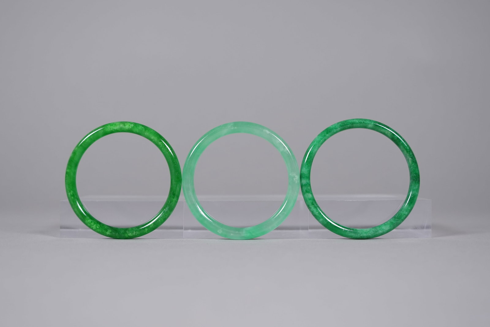 Lots Chinese fine green bangles - 3