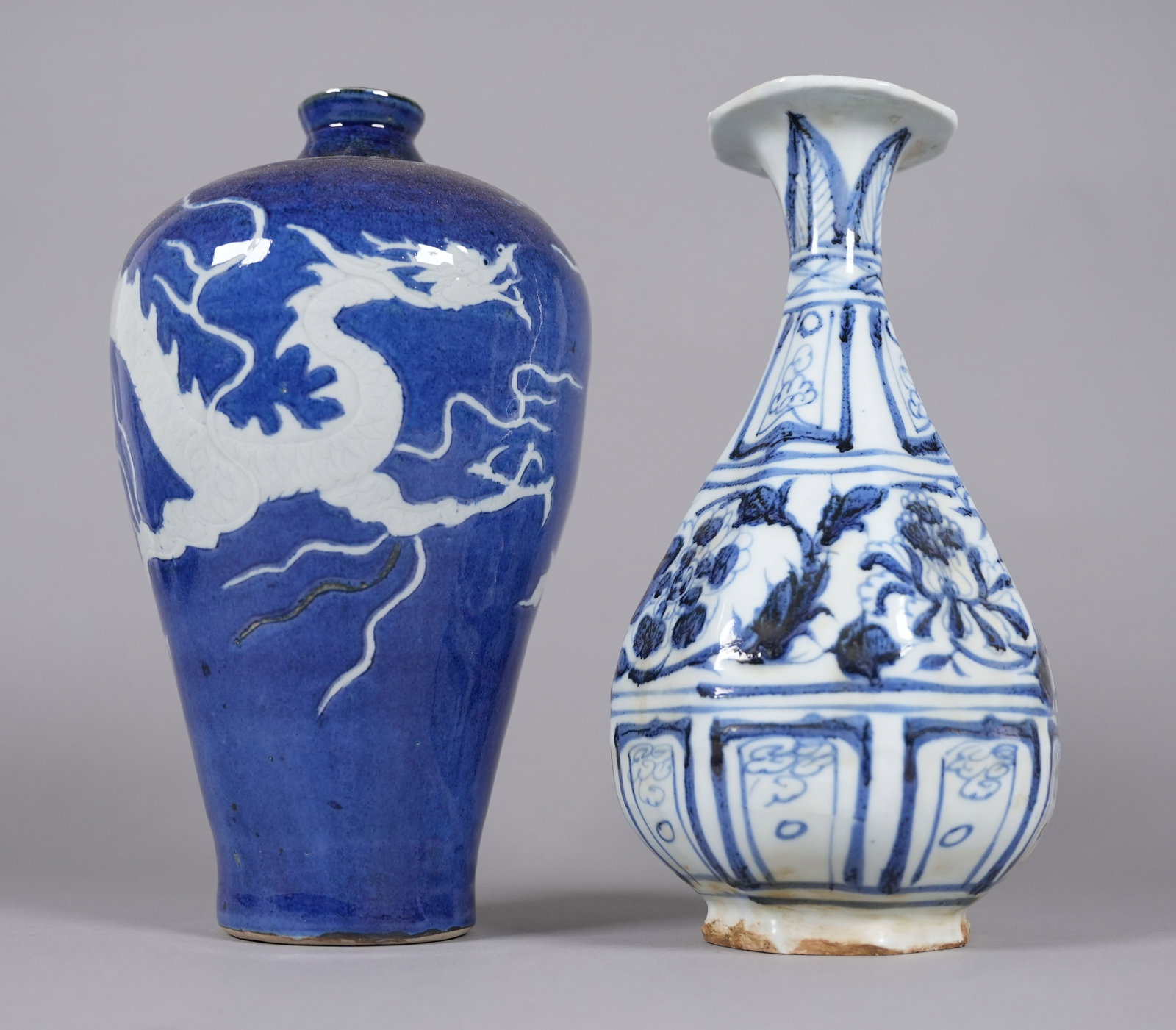 2 Chinese fine vase: 2 Chinese fine vase, largest H: 10.2" x W: 5.5."