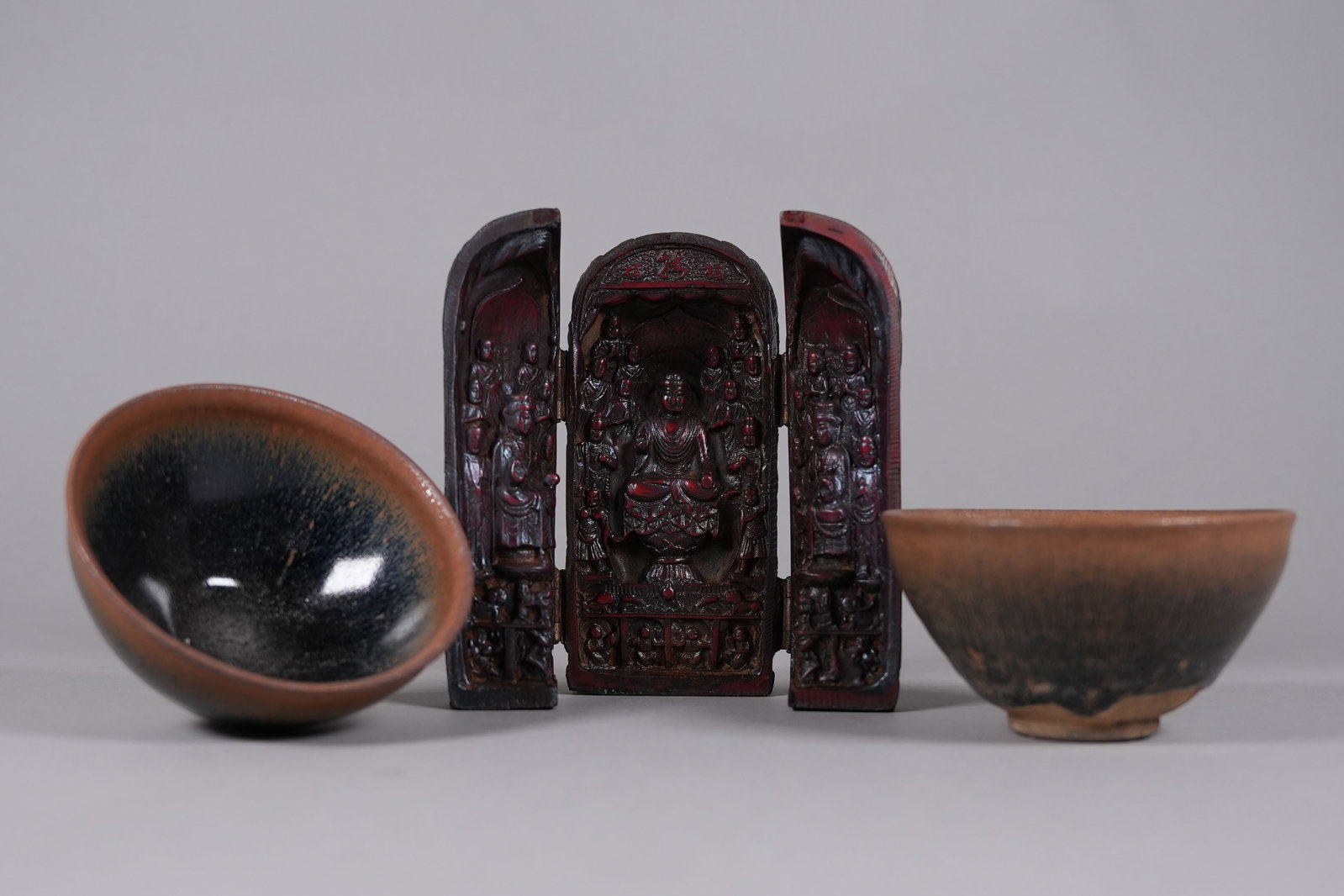 2 Chinese bowls and item: 2 Chinese bowl and items. Largest H: 6.5" x W: 3.1."