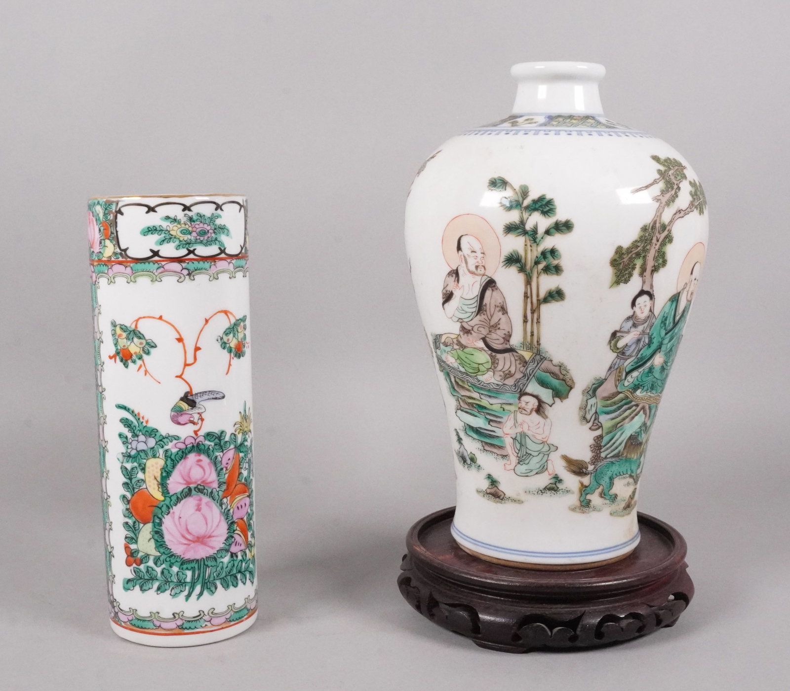 Lots Chinese porcelain vase: Lots Chinese porcelain vase, largest H: 10.75" x W: 6.25."