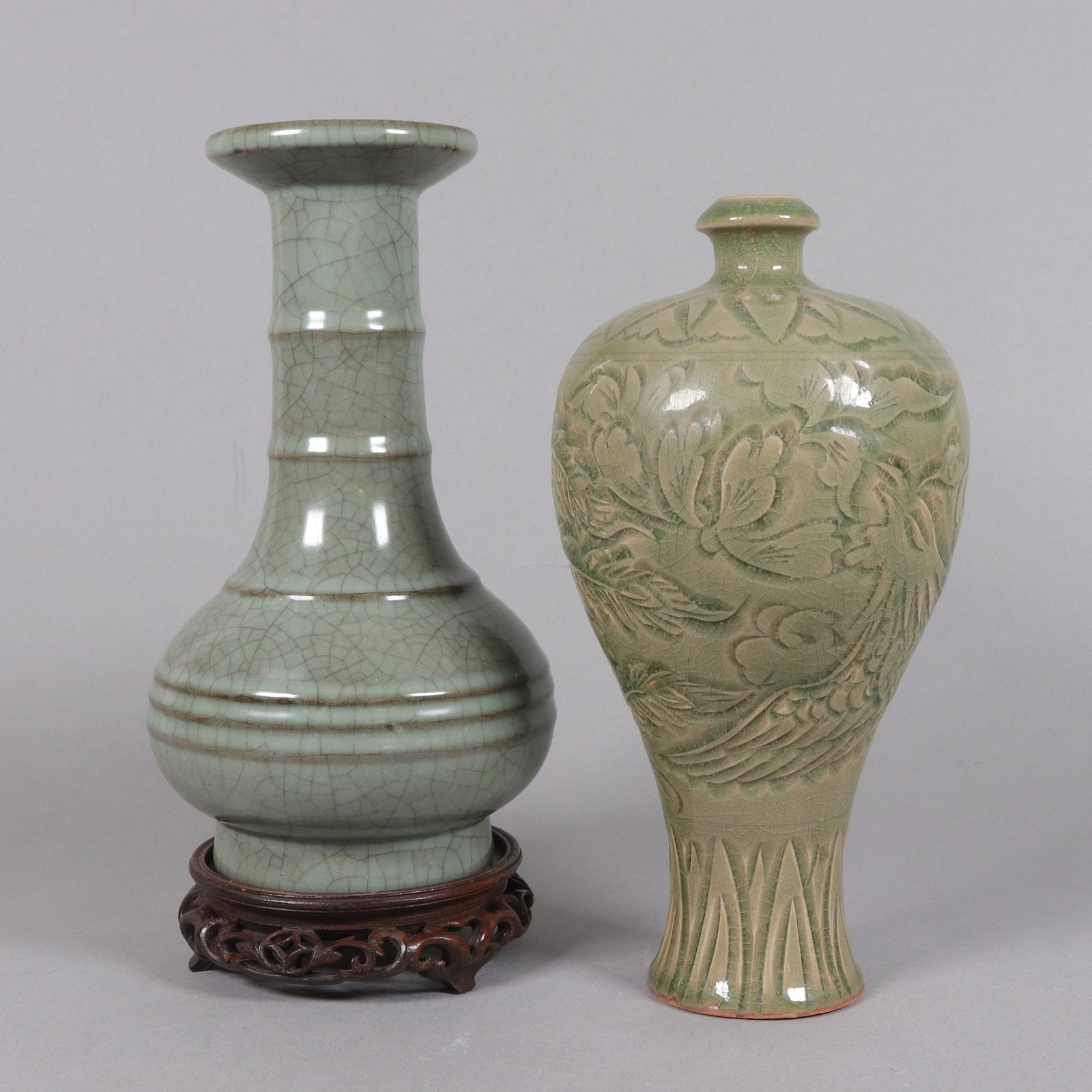 2 Chinees fine green vase (1 of 7)
