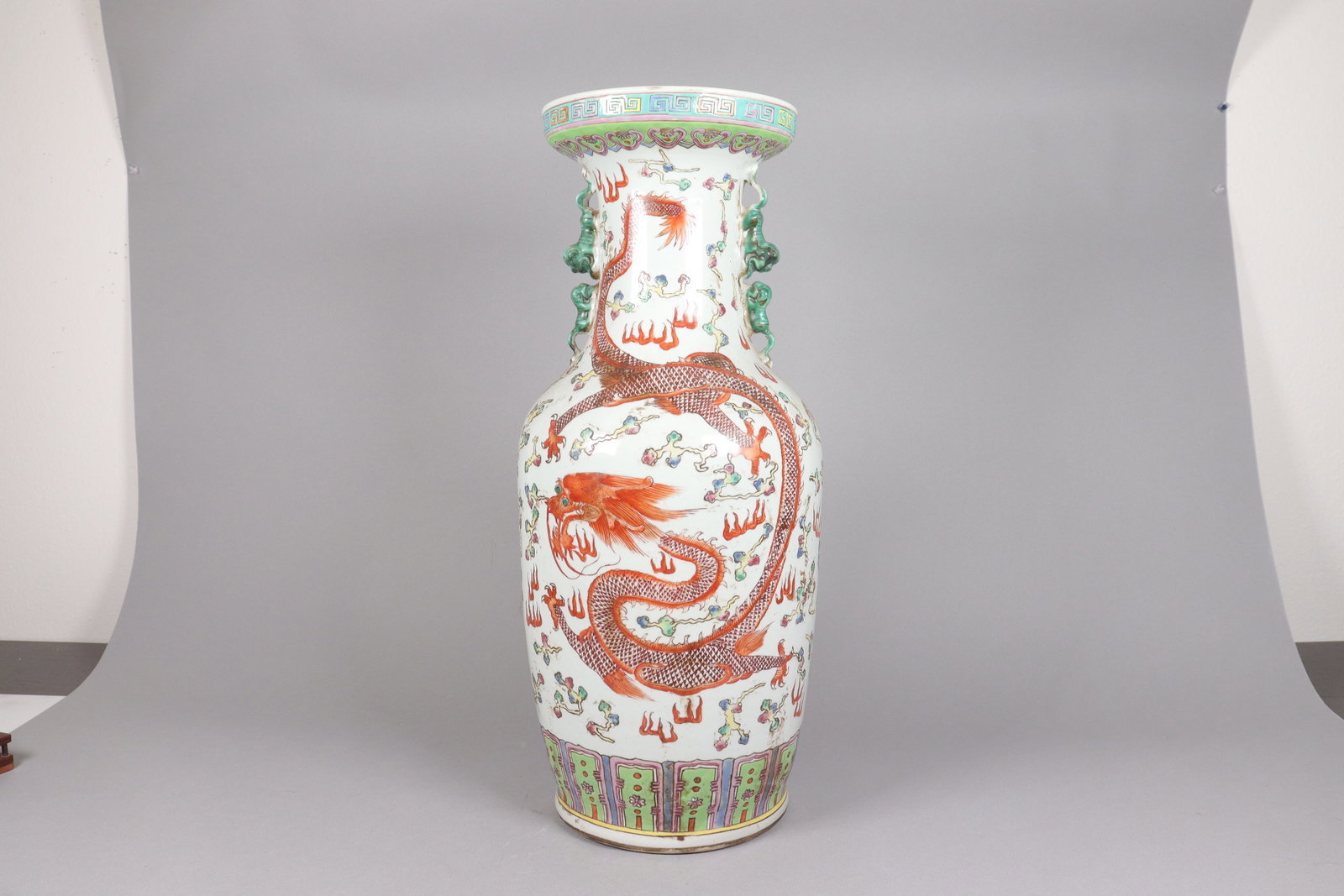 Chinese tall antique dragon vase (1 of 7)