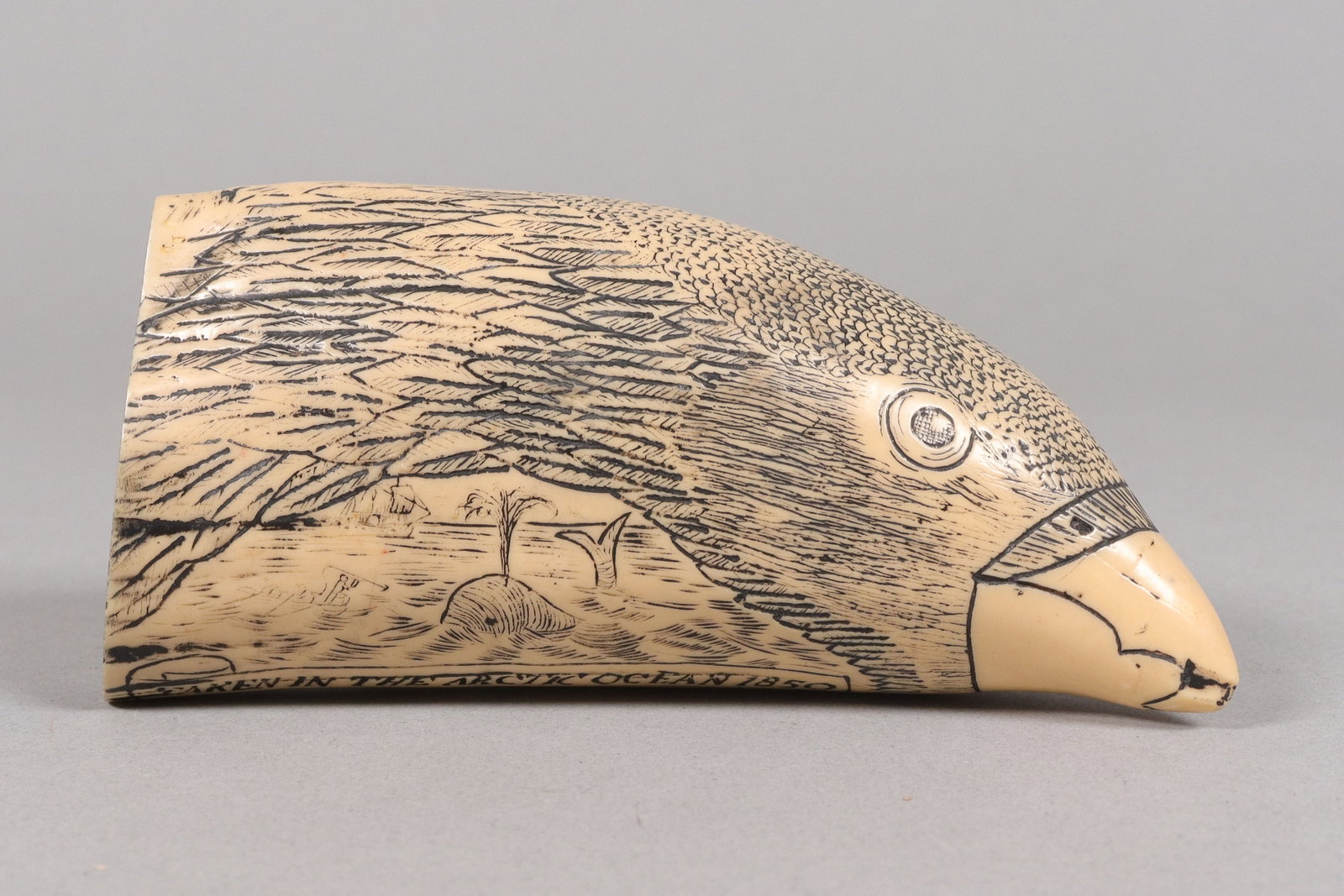 A fine estate carved item: A fine estate carved item. We do not guarantee its material, carvings, grading and age. All sales are final, no return. H: 2.5" x W: 5.25."