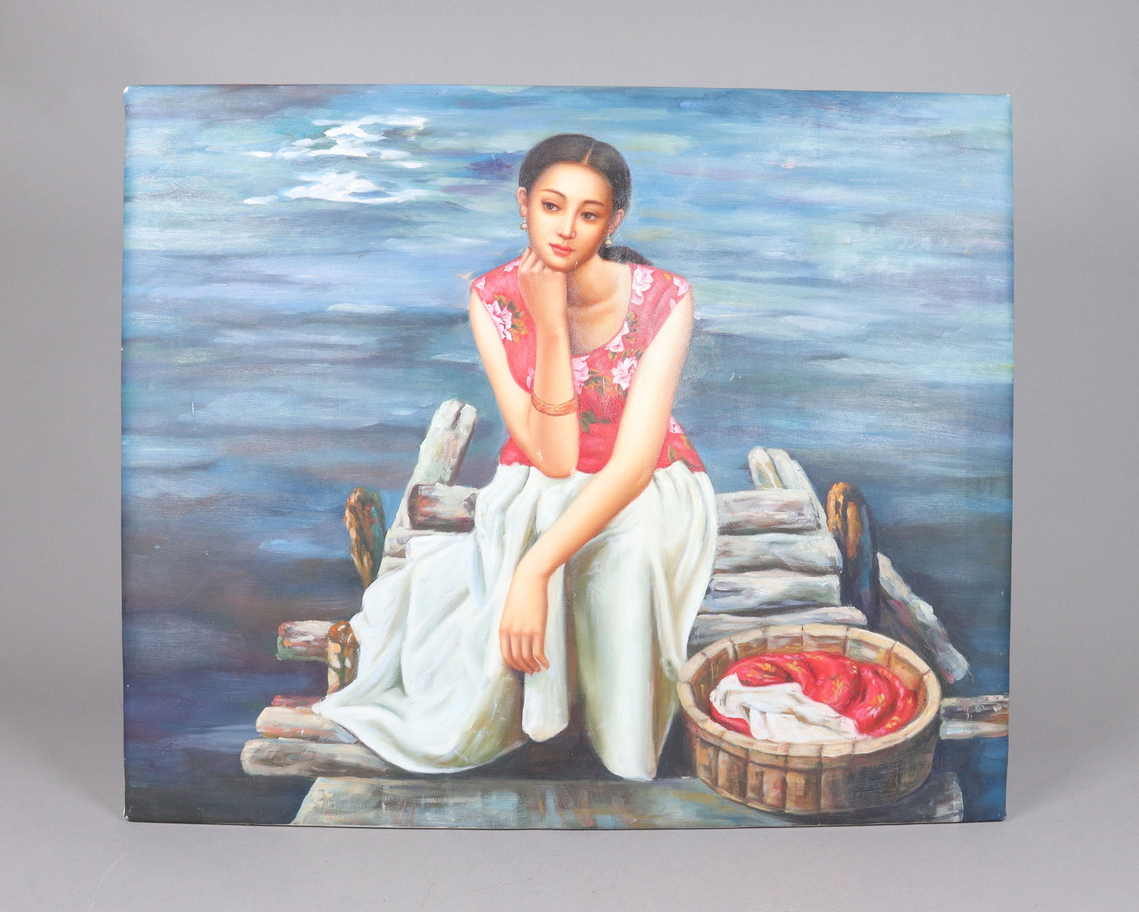 A larve estate fine painting: A large estate fine painting.