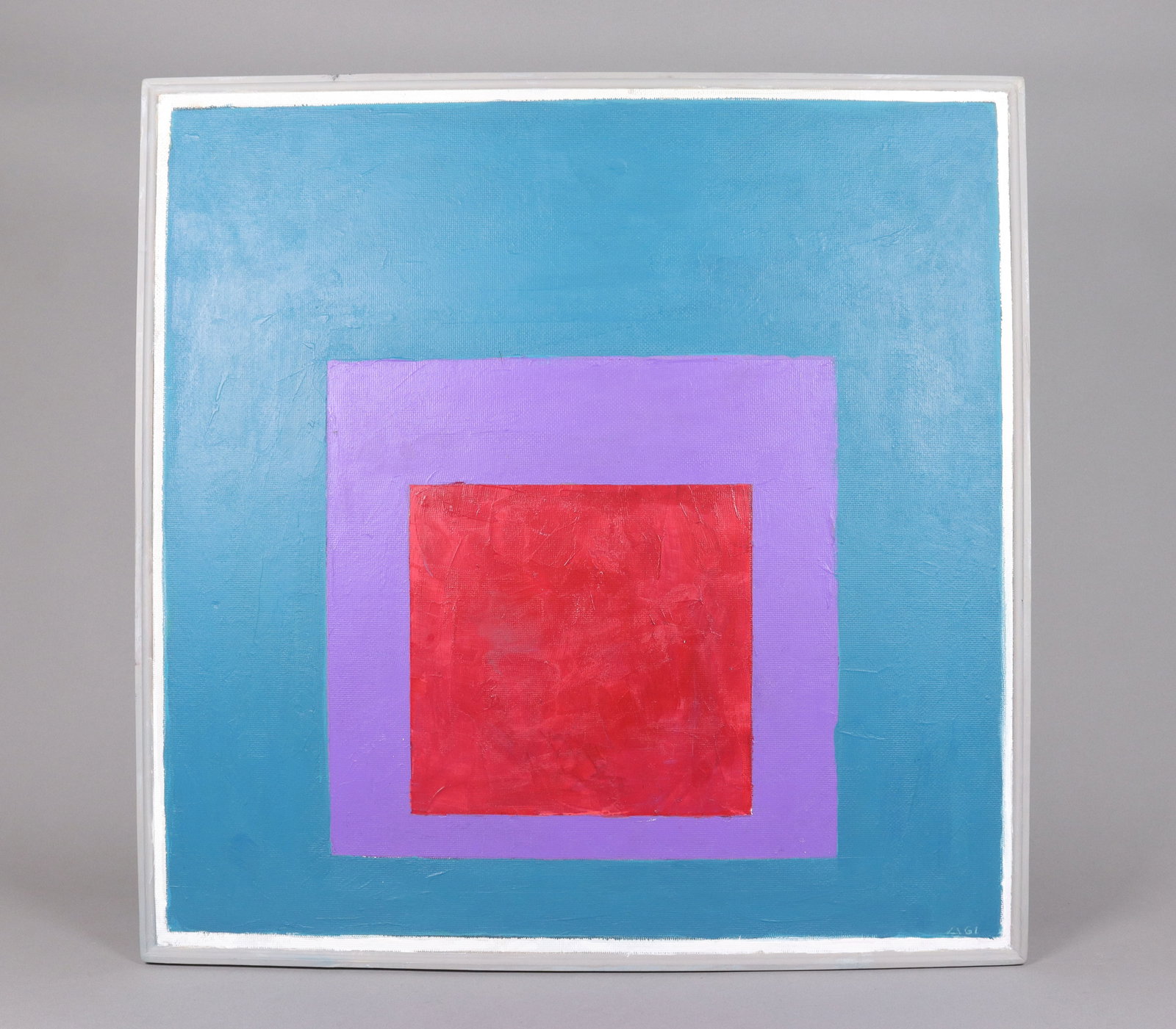 Josef Albers Study for Homage to the Square oil on board 1961: Josef Albers, Study for Homage to the Square, oil on board. From an estate, and dated. H: 24" x W: 24."