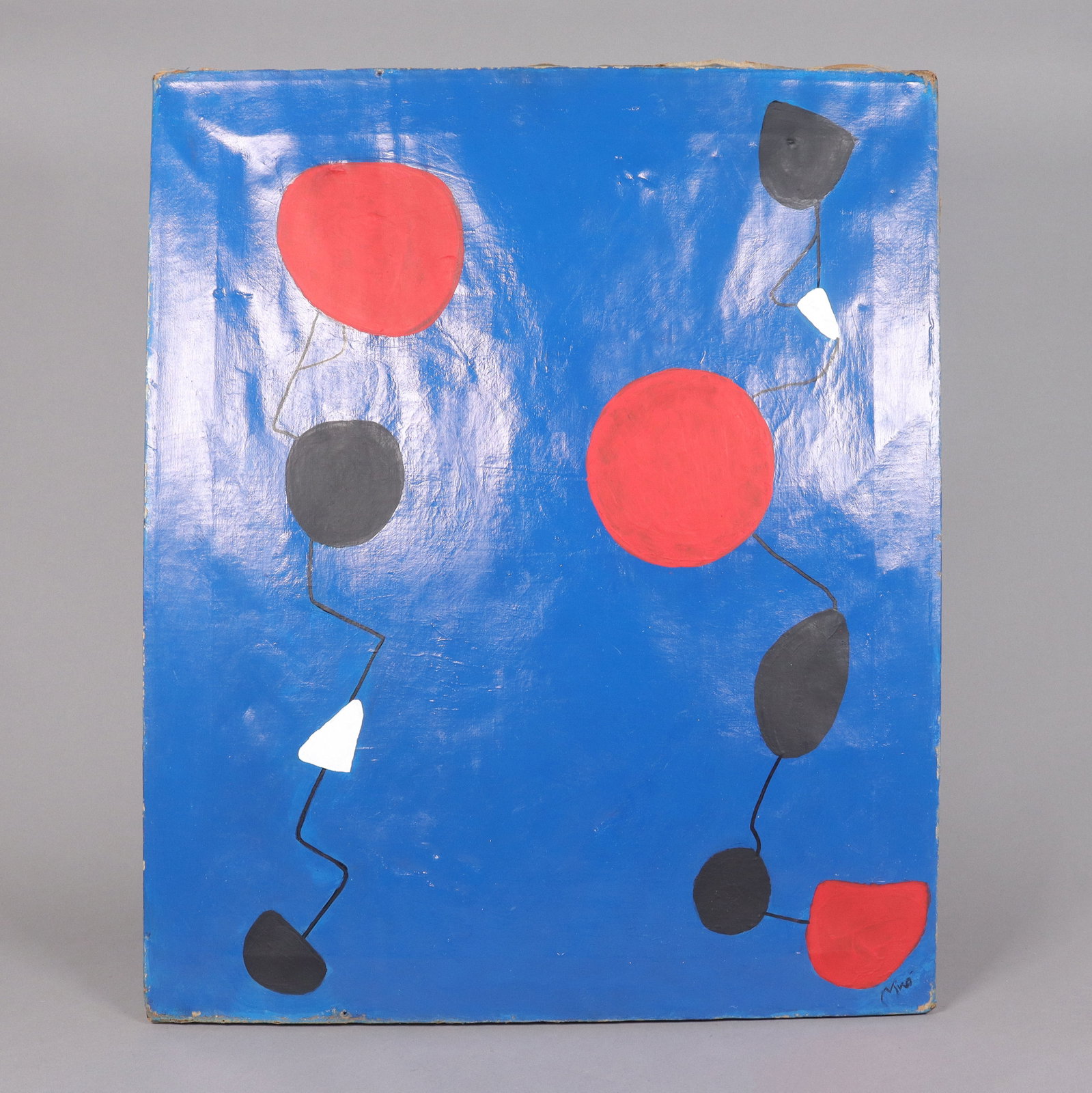 Joan Miro oil on canvas 1947 estate: Joan Miro oil on canvas, dated 1947. From a major estate. H: 24" x W: 20."