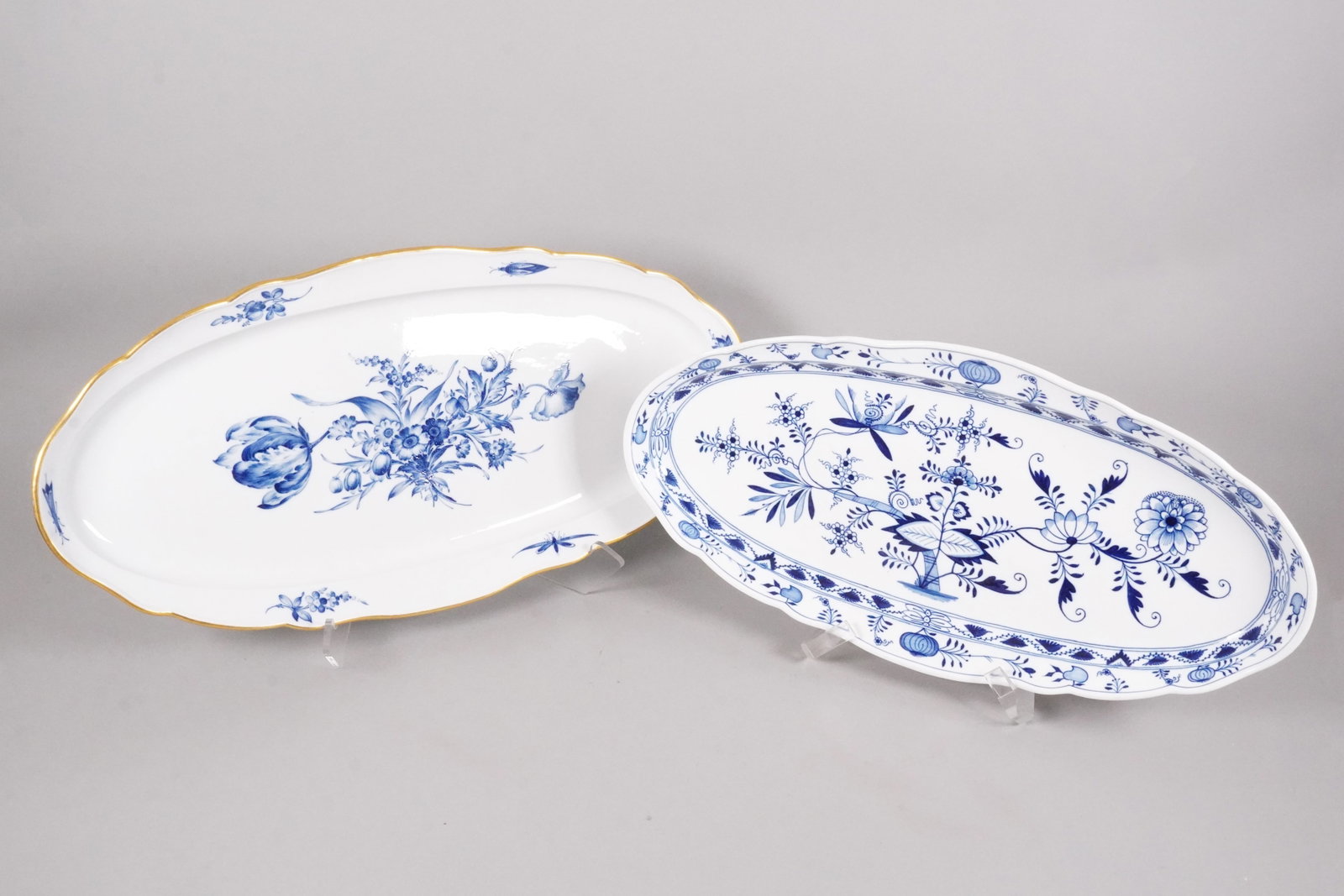 2 vintage Meissen large plate: 2 vintage Meissen large plate. Largest H: 1.9" x W: 23.9."