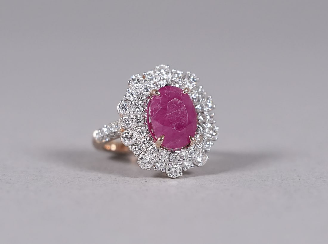 Platinum Burmse ruby diamond ring GIA (1 of 10)