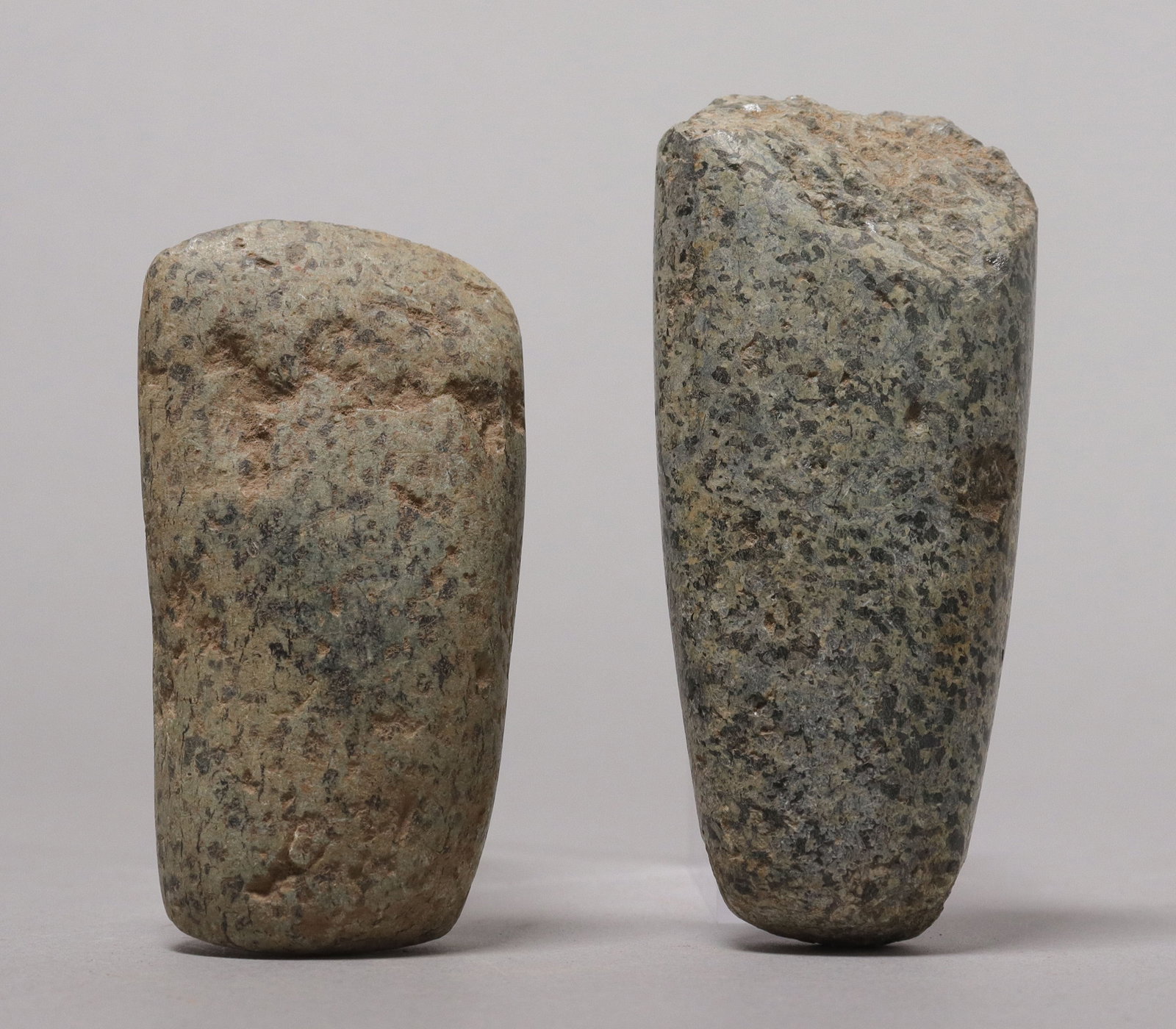 2 Pre-Columbian stone carved tool: 2 Pre-Columbian fine stone carved tool. From a major estate. H: 4.25" x W: 2."