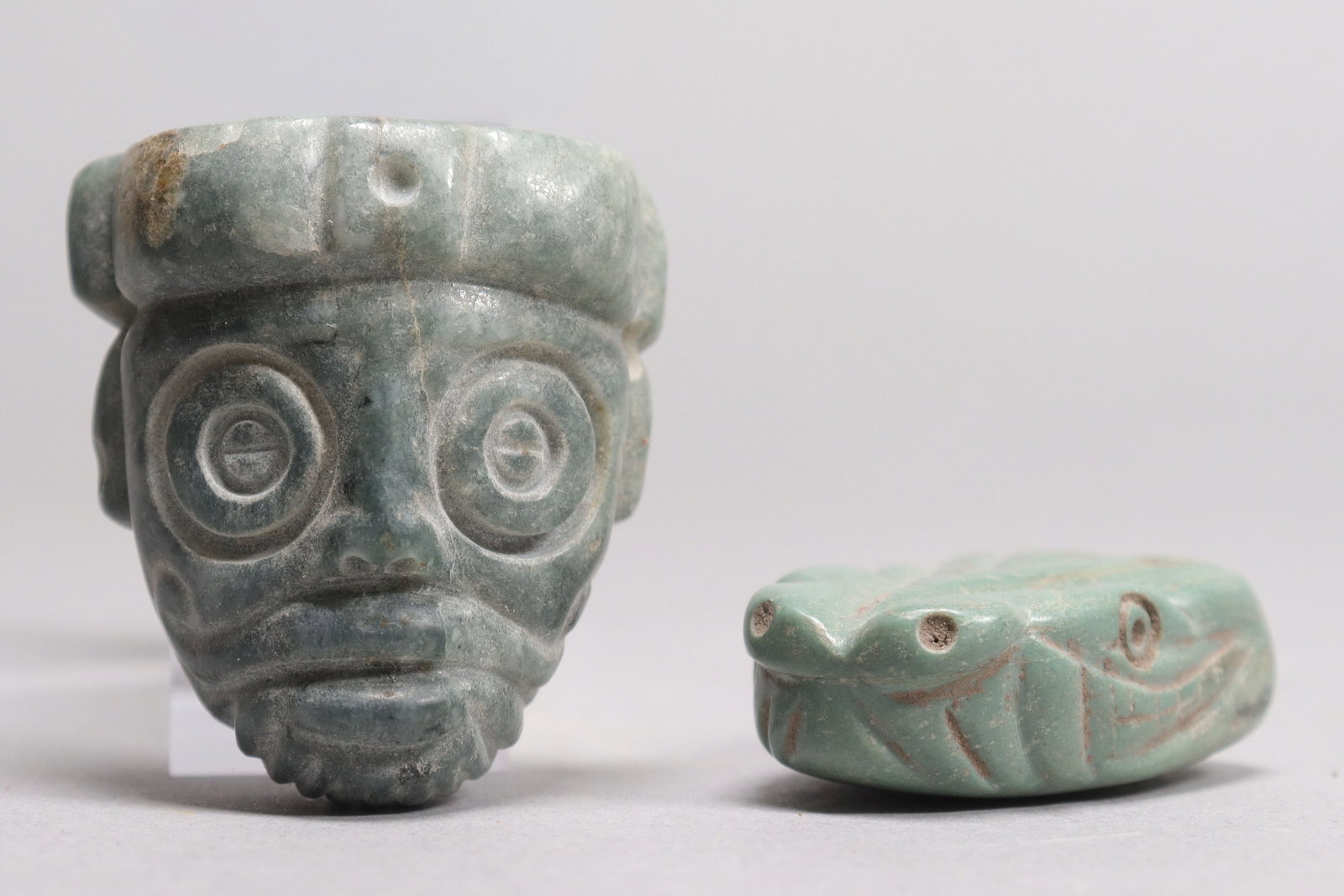 2 Pre-Columbian stone carved celt (1 of 9)