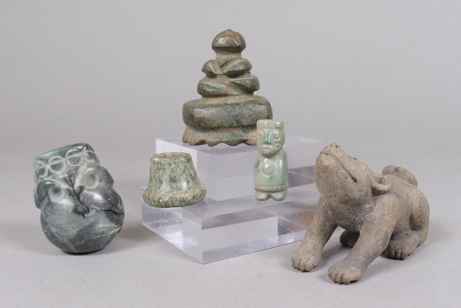 Lots Pre-Columbian ceremonial carved ornaments: Lots Pre-Columbian ceremonial carved celt ornament.