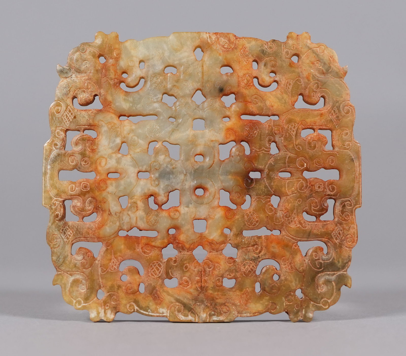 Chinese large jade carved ornament: Chinese large jade carved ornament.