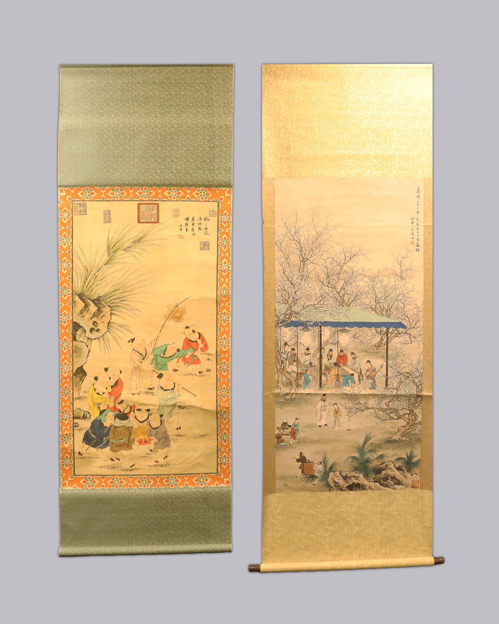 Lots Chinese long scroll paintings: Lots Chinese long scroll paintings.