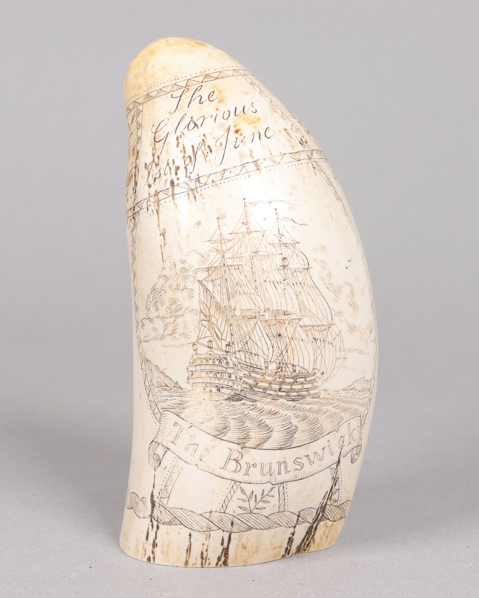 A large estate carved item: A large estate carved item. We do not guarantee its material, date, age, or engravings. All sales are final, no return. From an estate. H: 5.75" x W: 2.15."