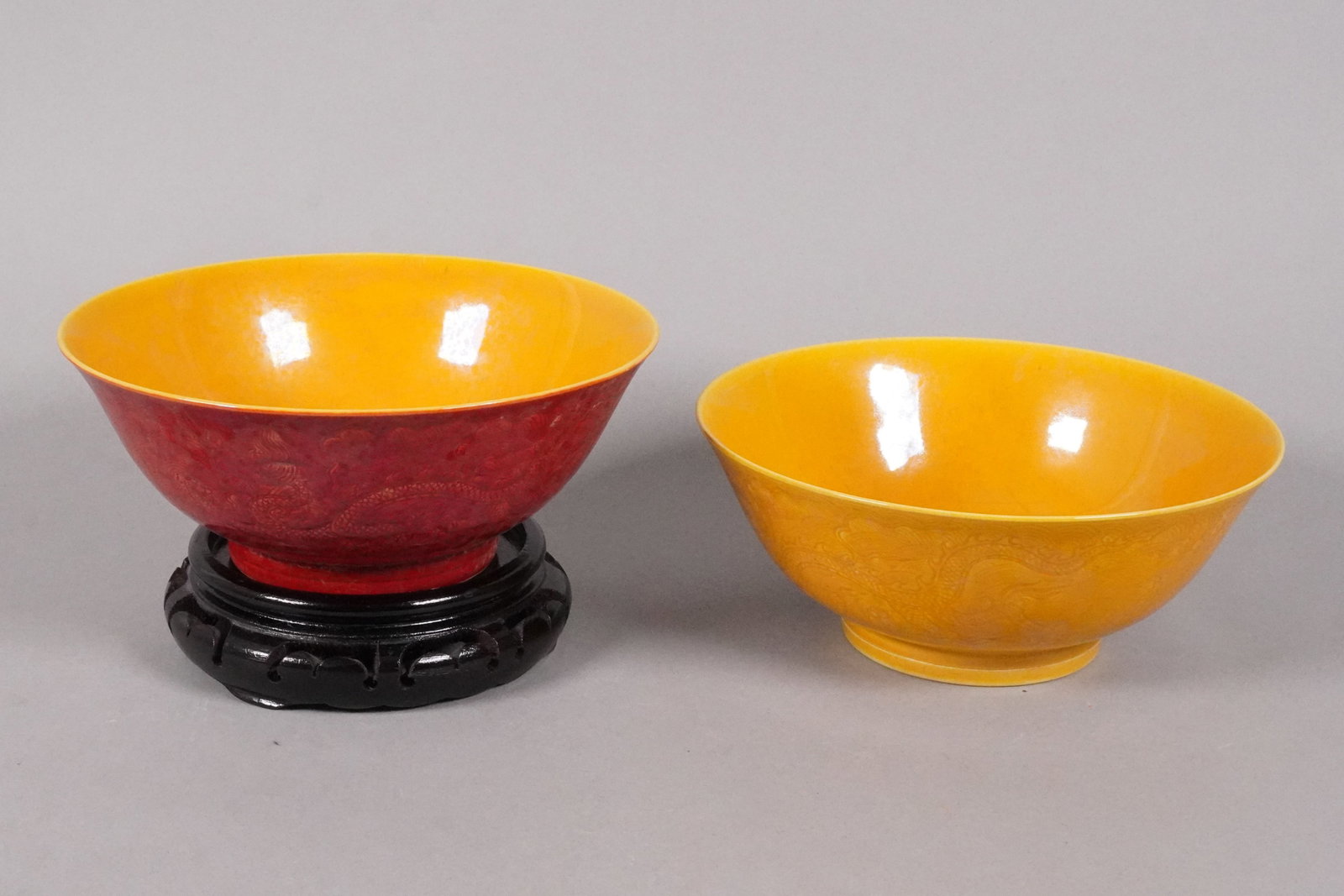 2 Chinese fine bowls: 2 Chinese fine bowls. Largest H: 3.5" x W: 7.6."