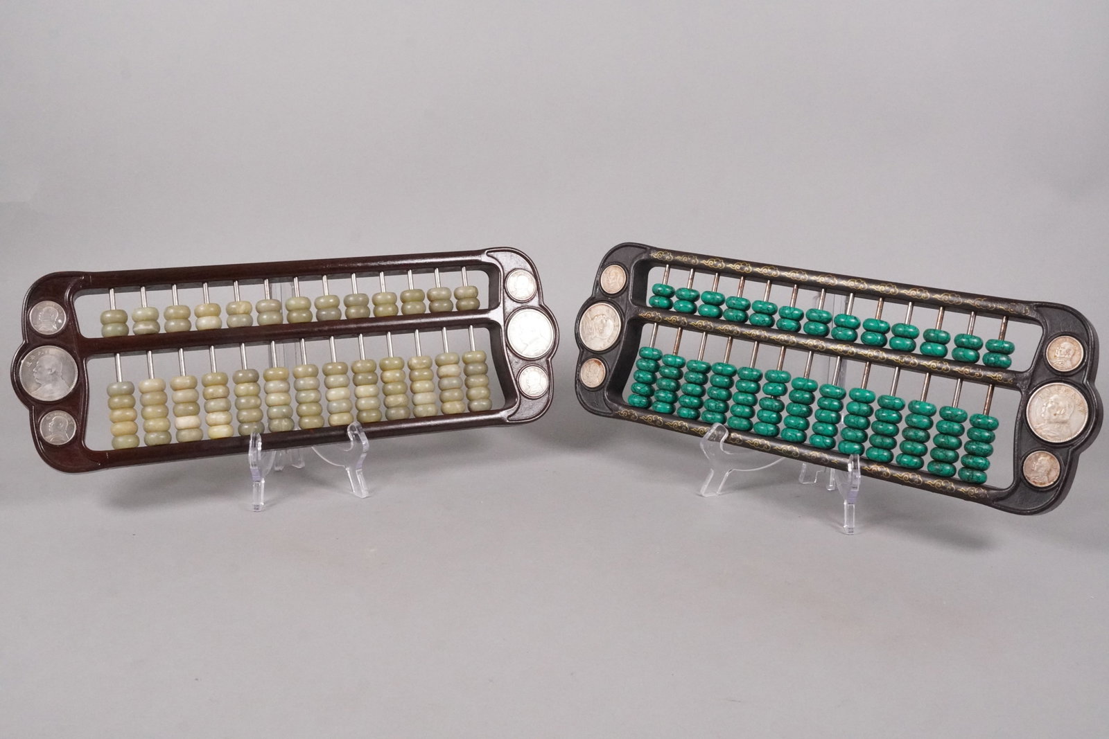 2 Chinese abacus: 2 Chinese fine abacus. Longest W: 16.5" x W: 1."