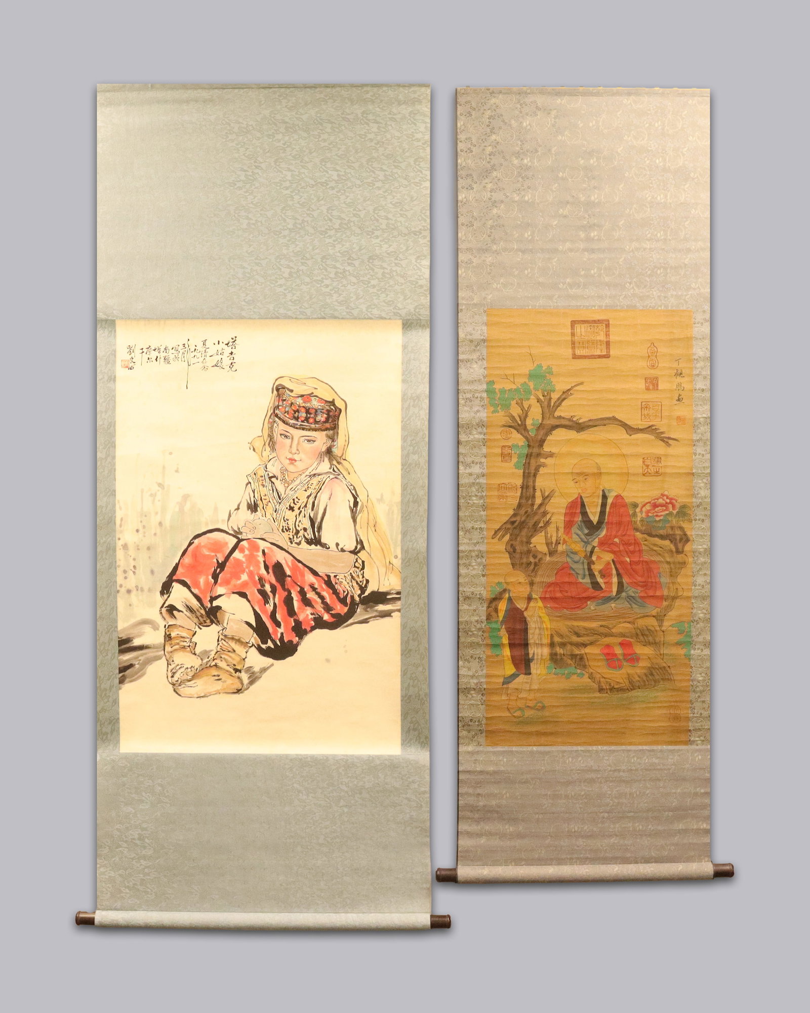 Lots Chinese fine art scrolls: Lots Chinese fine art scrolls.