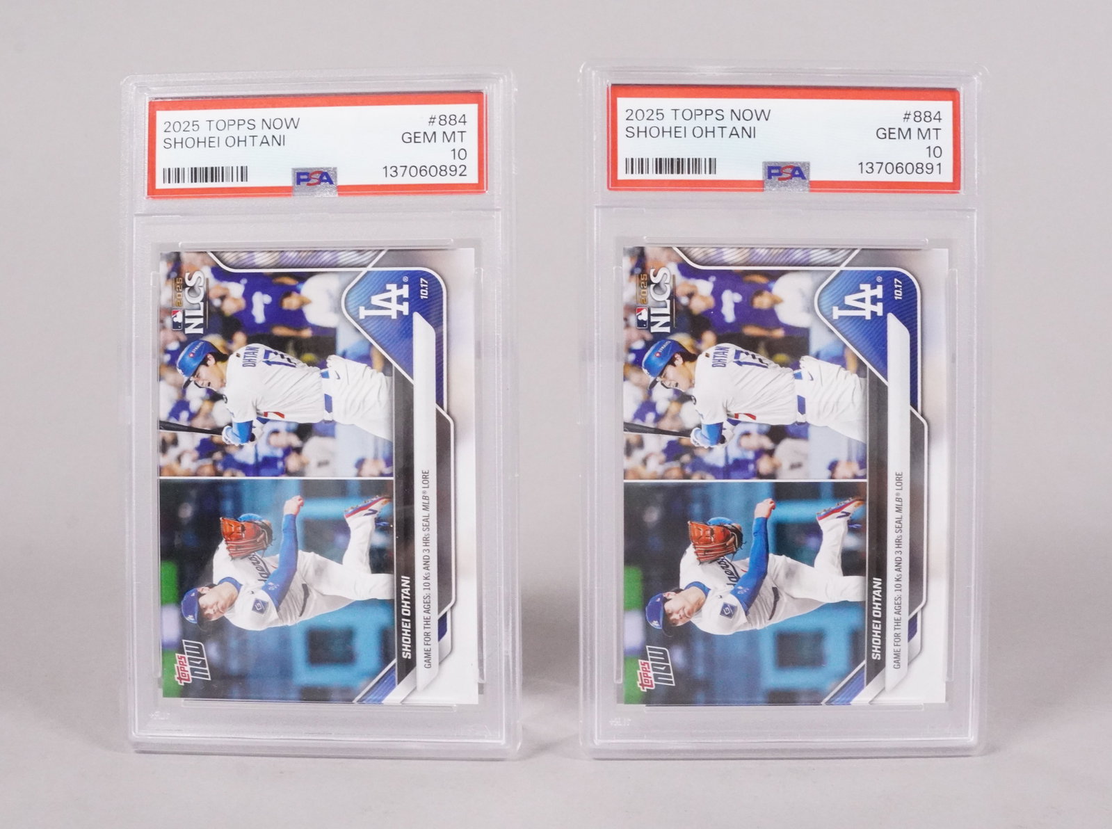 2 Topps Shohei Ohtani card PSA: 2 Topps Shohei Ohtani cards, PSA 10.