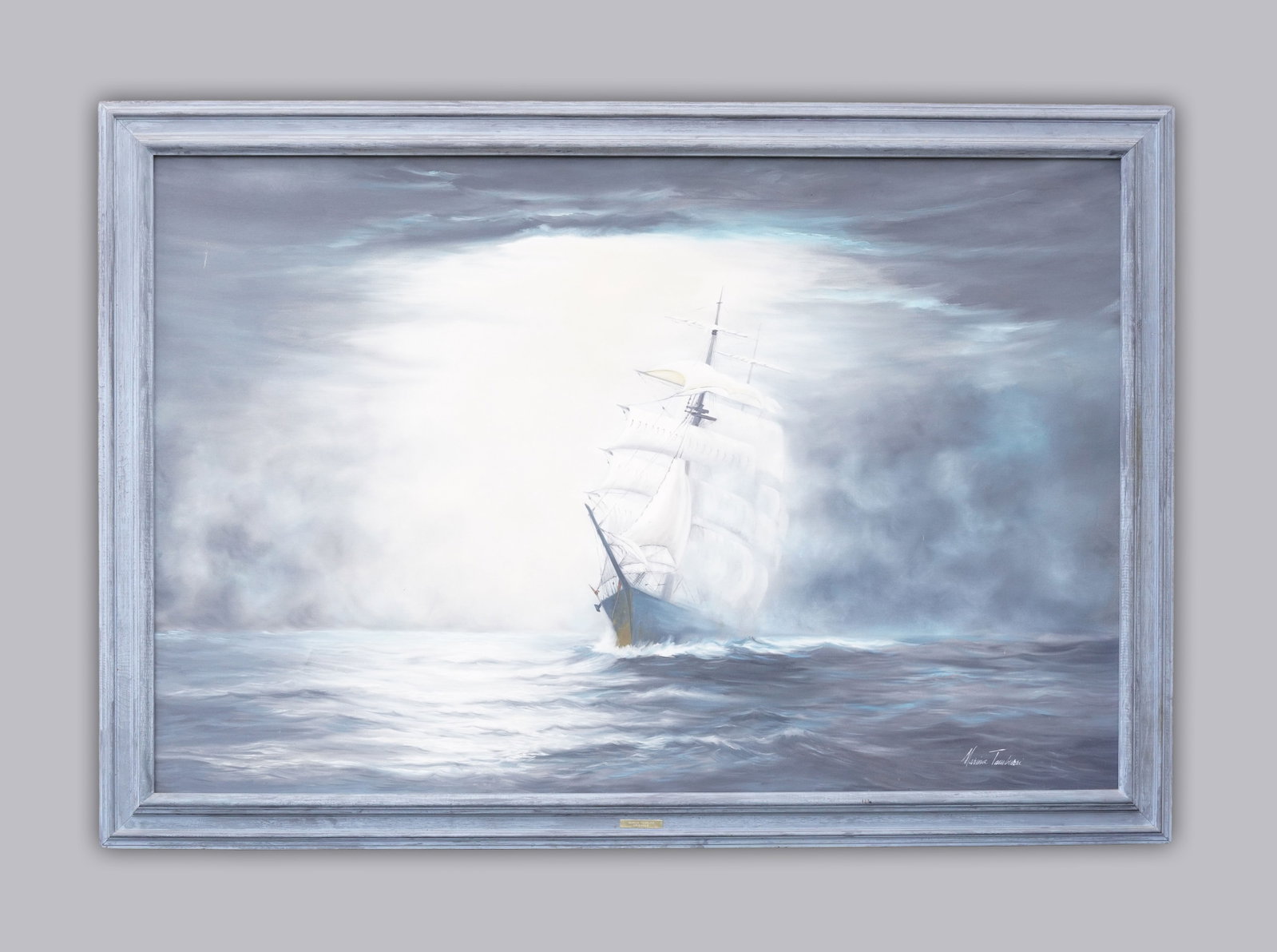 Marina Tamburri fine painting: Marina Tamburri fine vintage painting, and signed. H: 46.5" x W: 66."