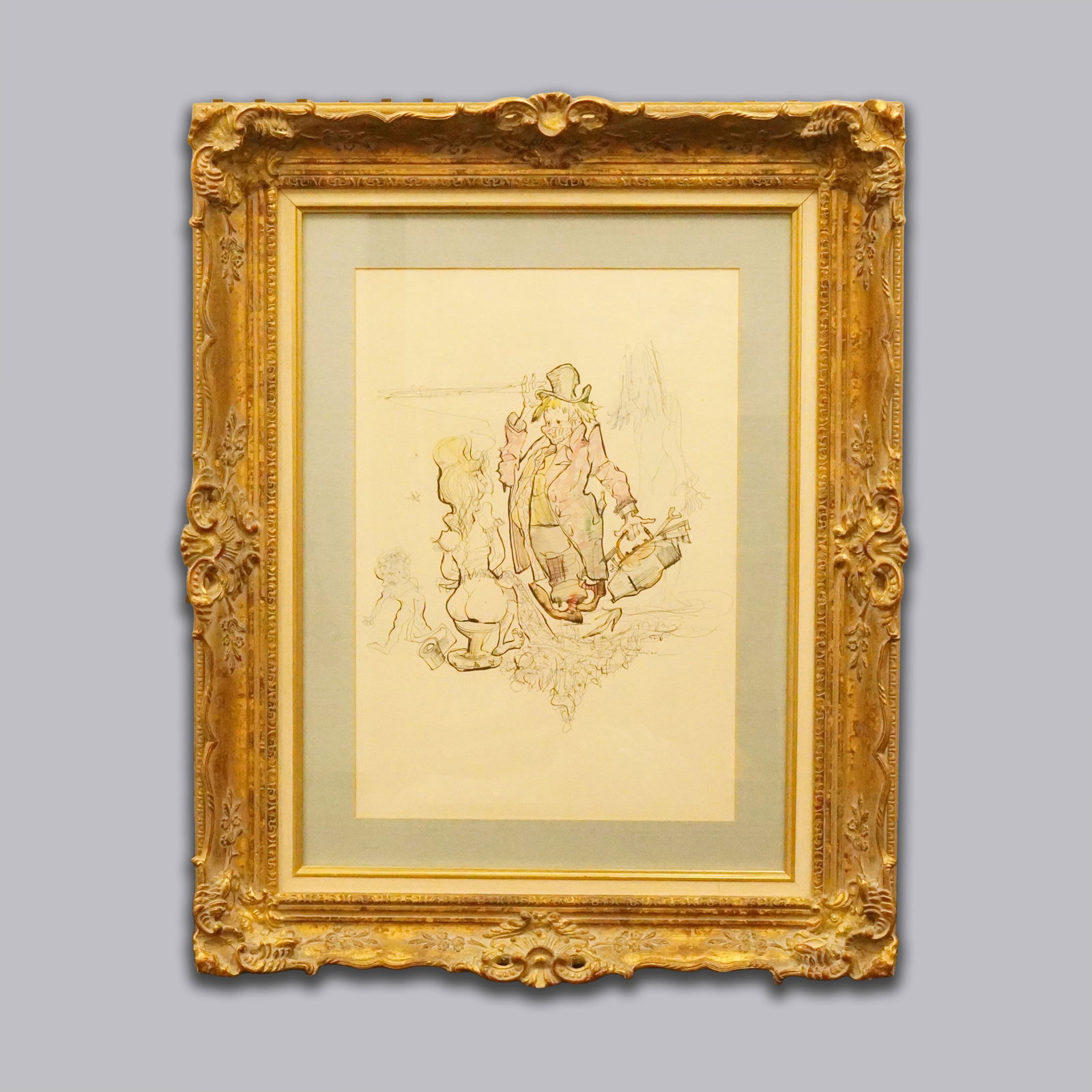 A vintage framed serigraph: A vintage framed serigraph. H: 31" x W: 25."