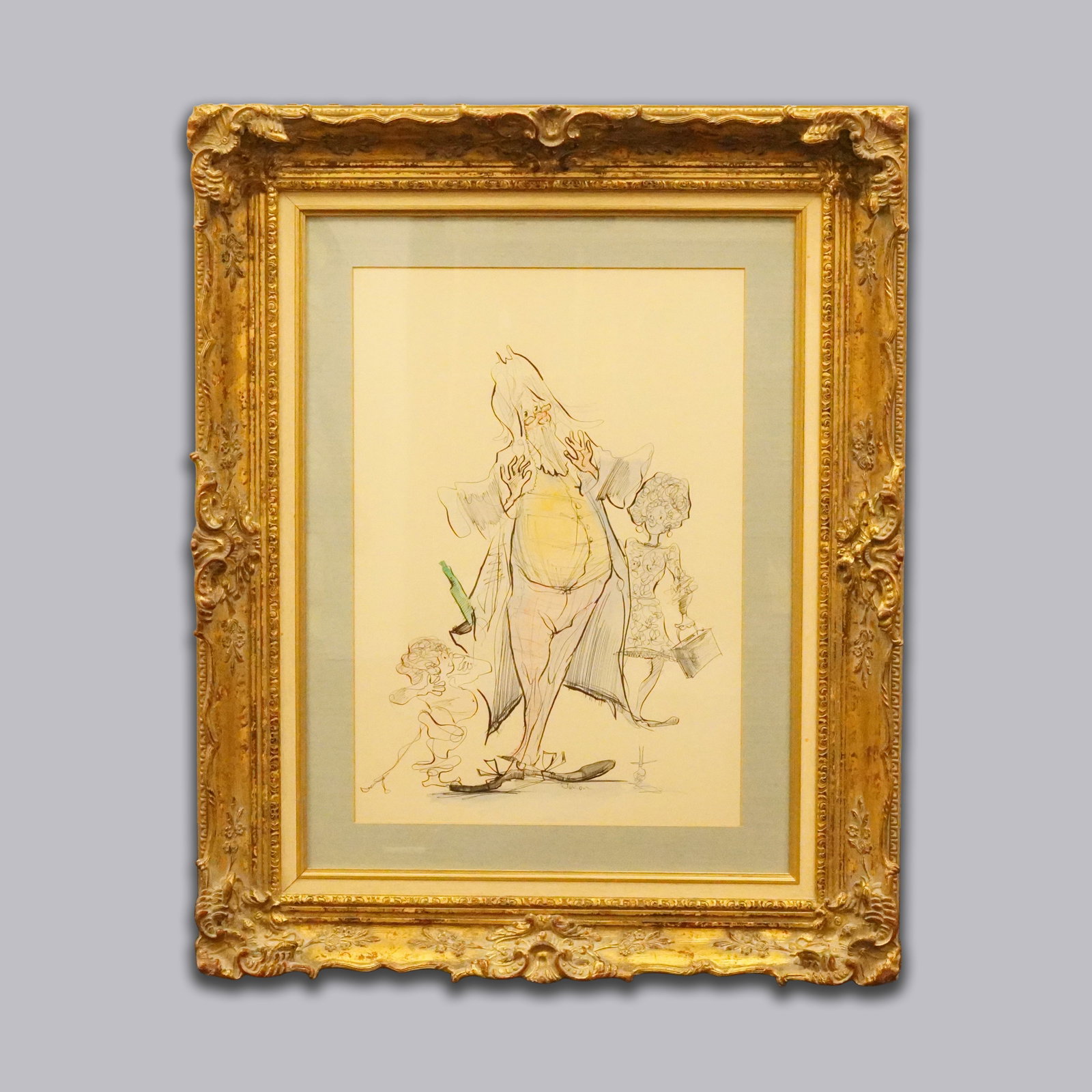 A vintage framed serigraph: A vintage framed serigraph. H: 31" x W: 25."