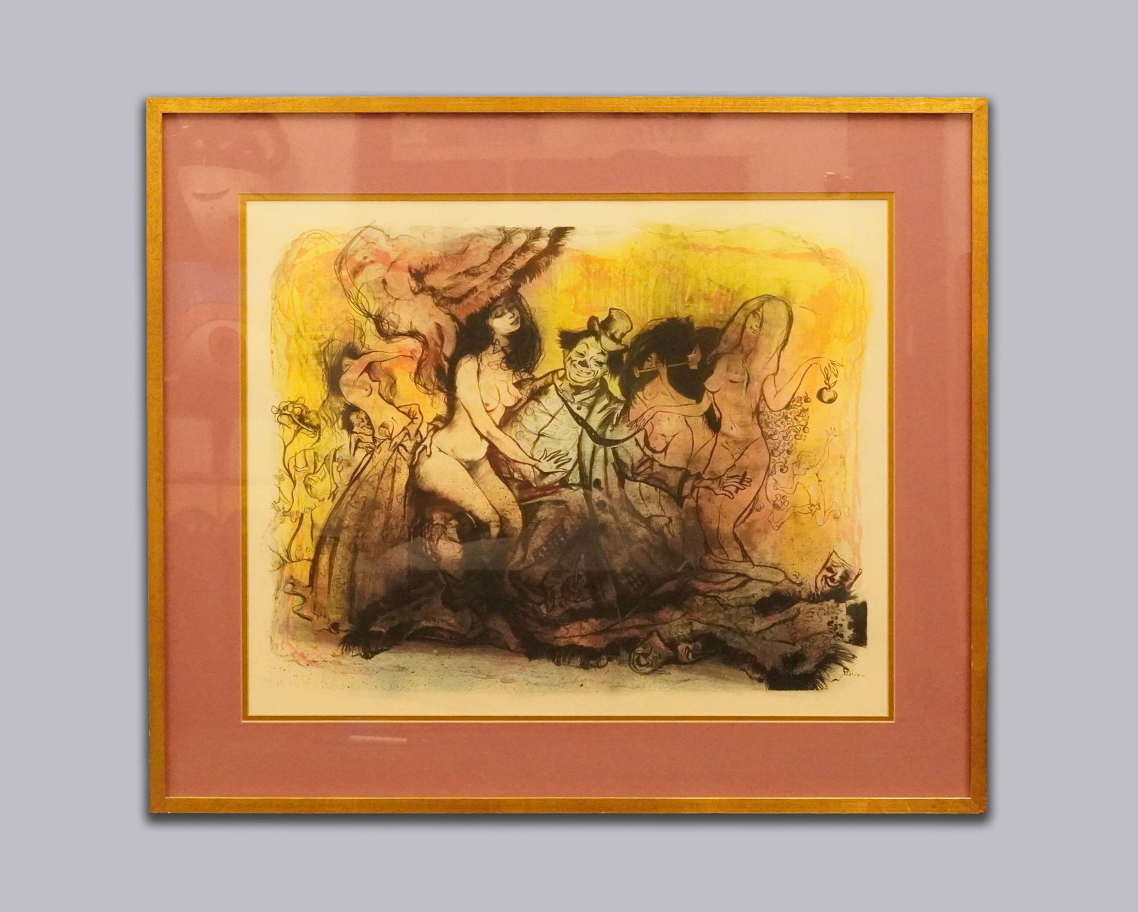 A vintage large framed art estate (1 of 6)