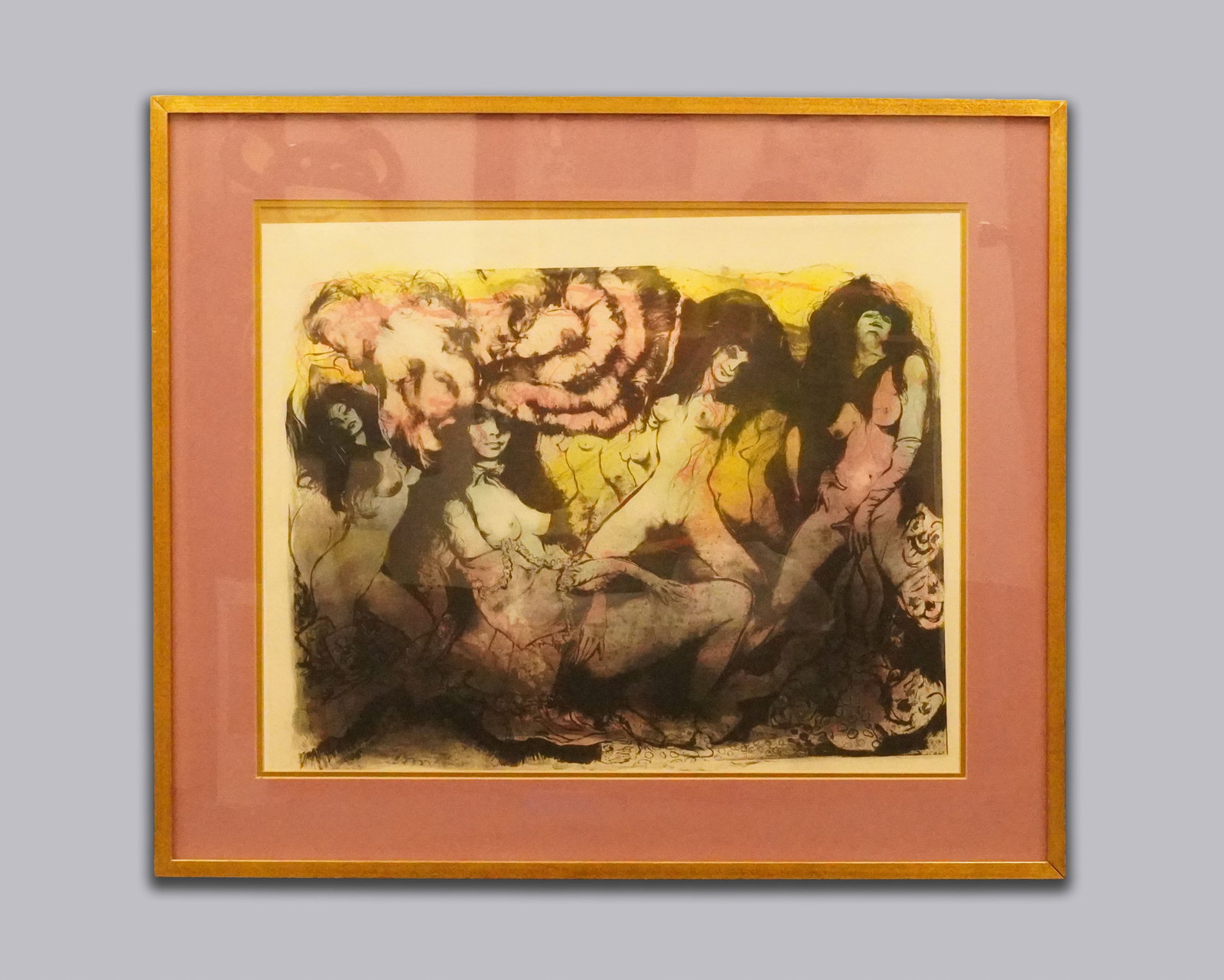 A vintage large framed art estate (1 of 6)
