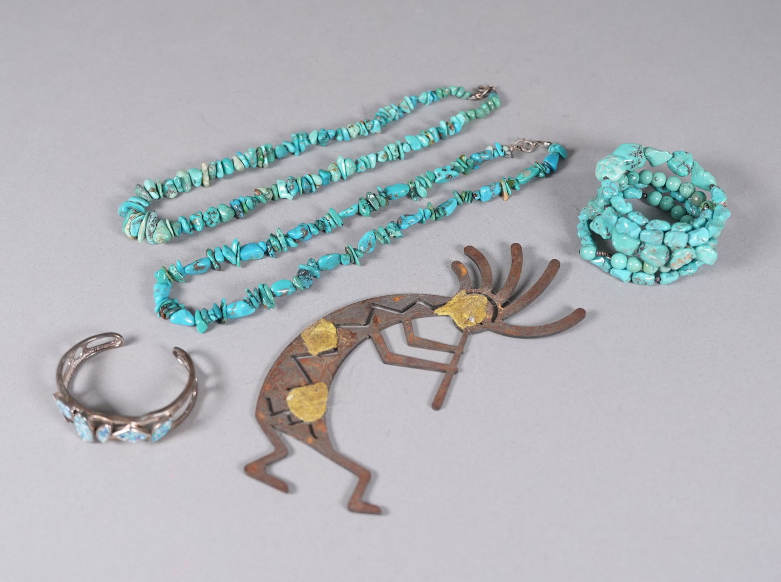 Lots tribal silver and turquoise jewelry: Lots tribal silver and turquoise jewelry.