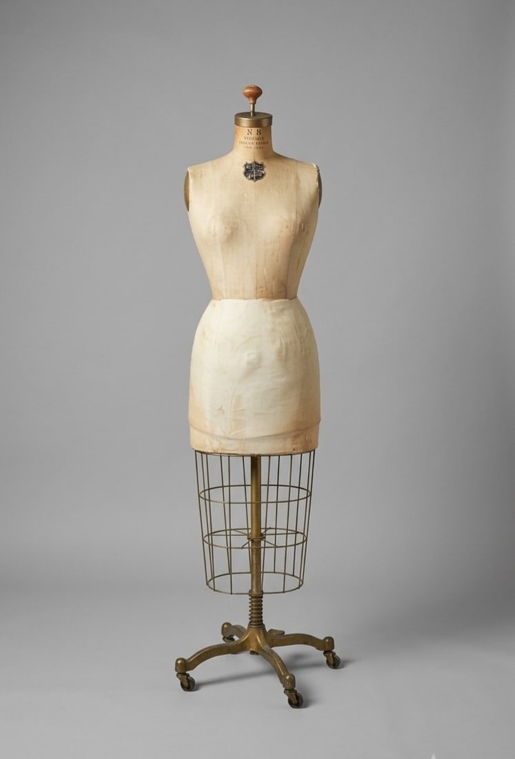 Antique mannequin: Antique mannequin. Form Co Inc. h; 61" x W: 15."