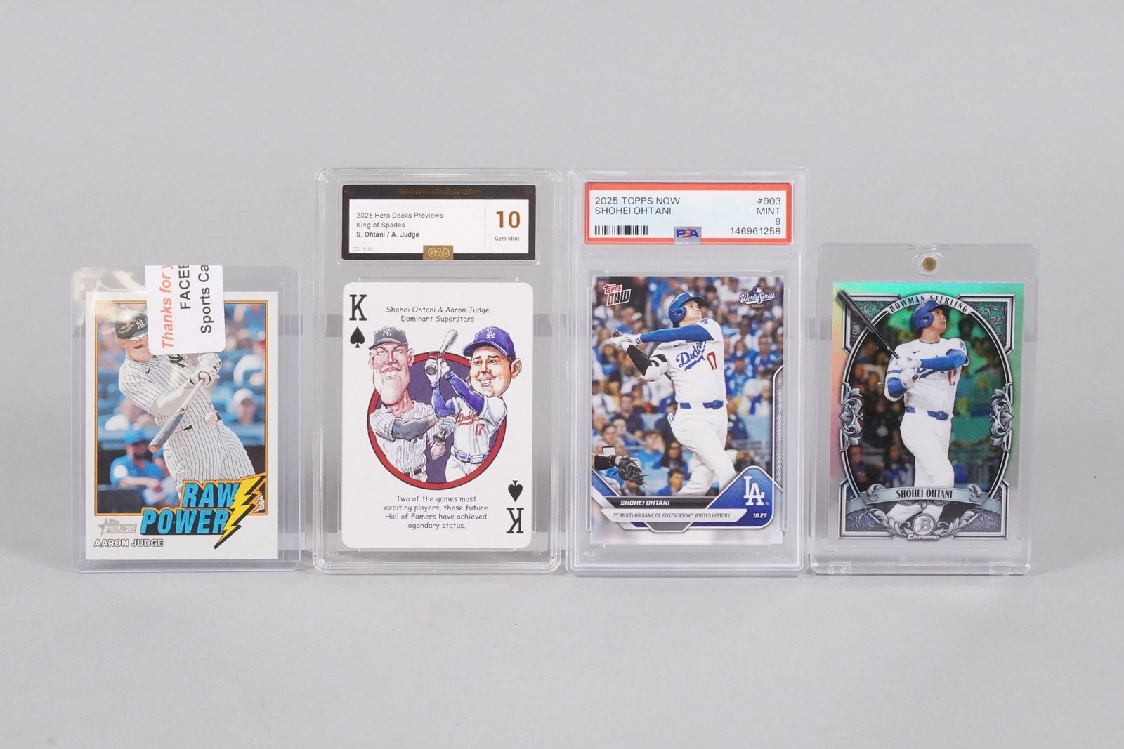 Shohei Ohtani and Aaron Judge card: Shohei Ohtani and Aaron Judge baseball card.