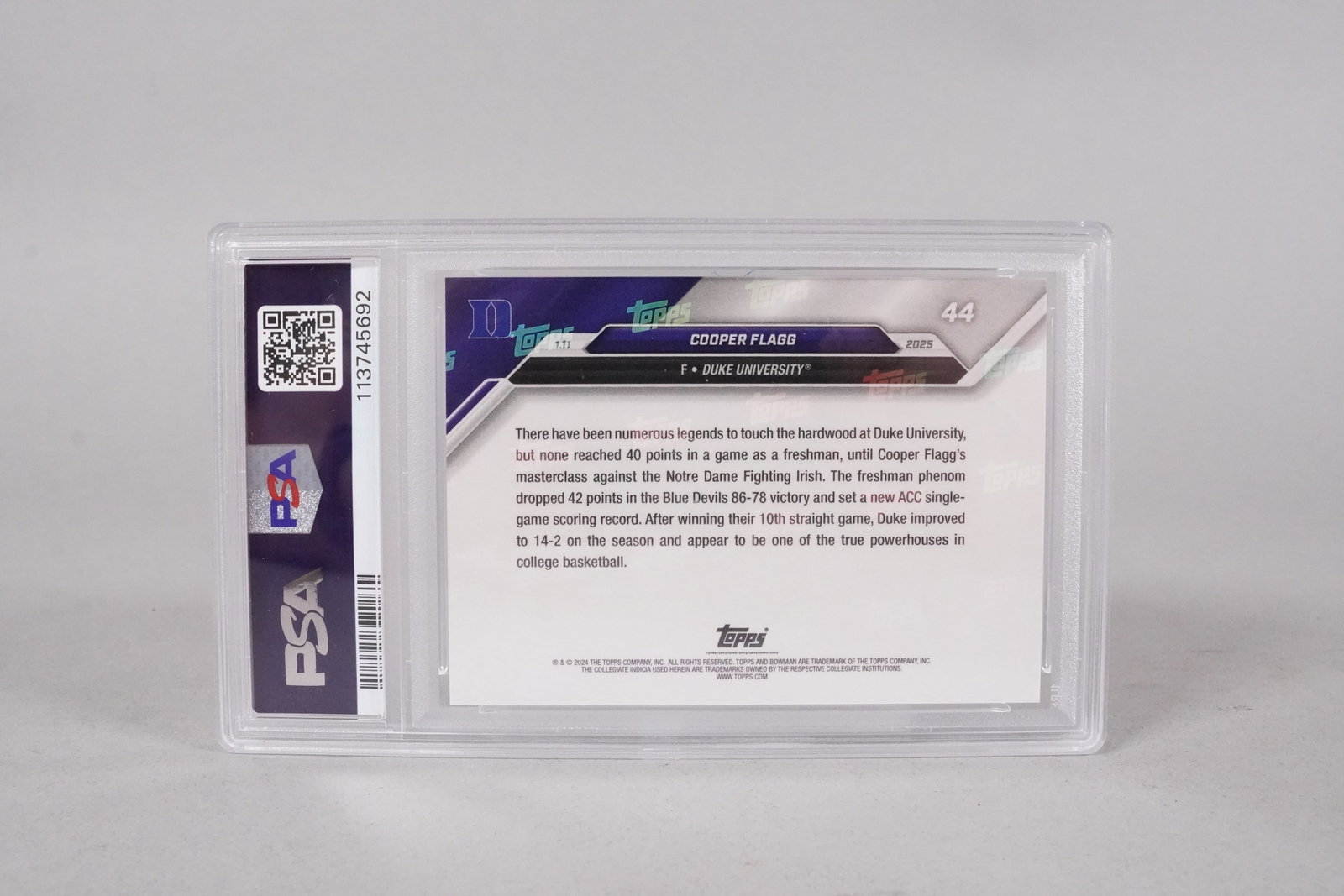 2 Cooper Flagg cards PSA - 5