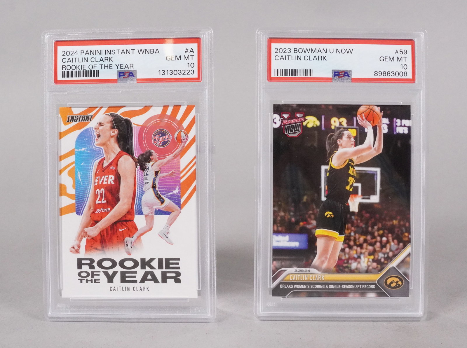 2 Caitlin Clark rookie cards PSA 10: 2 Caitlin Clark rookie cards, PSA 10.