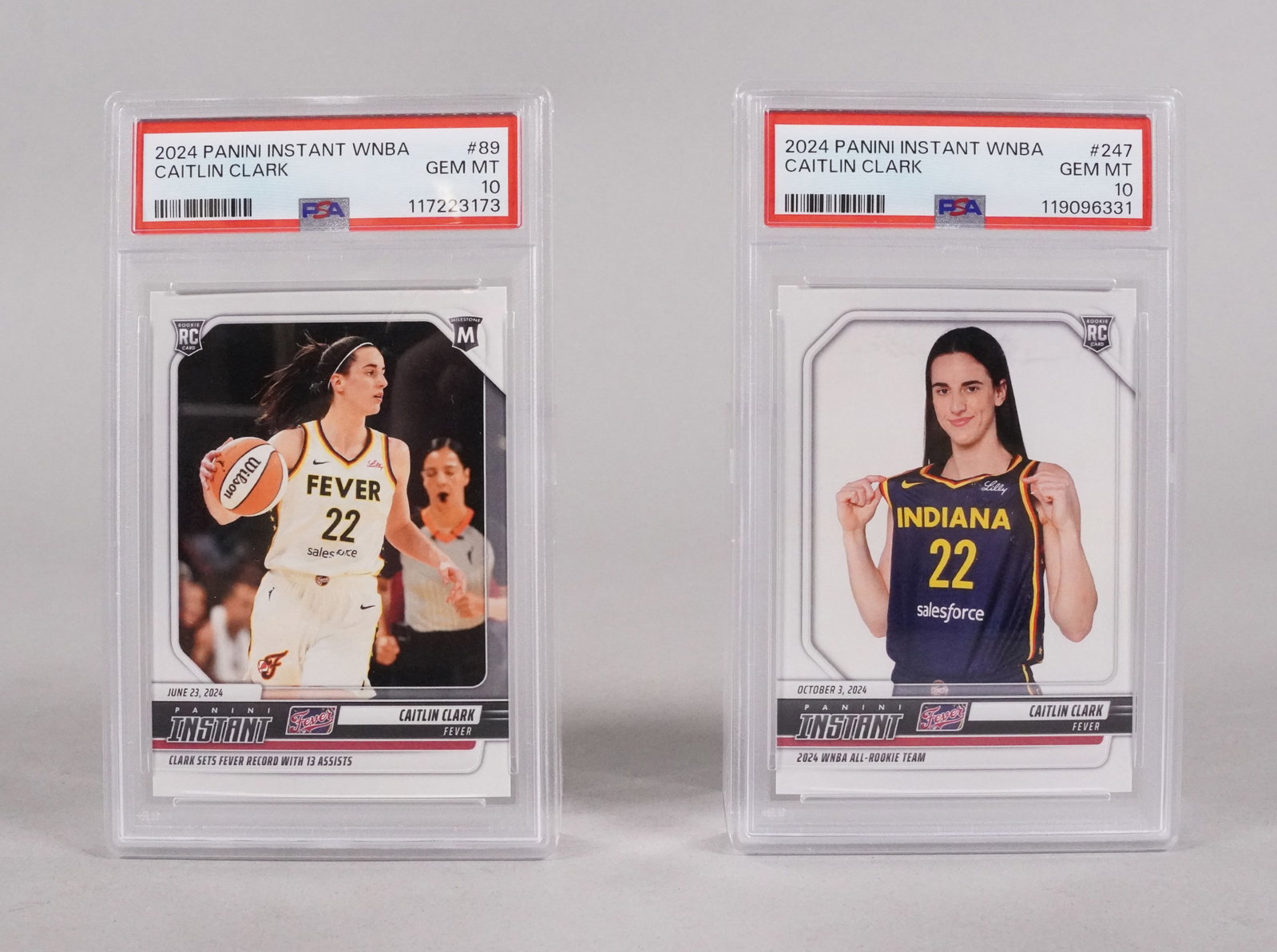 2 Caitlin Clark rookie cards PSA 10: 2 Caitlin Clark rookie cards, PSA 10.