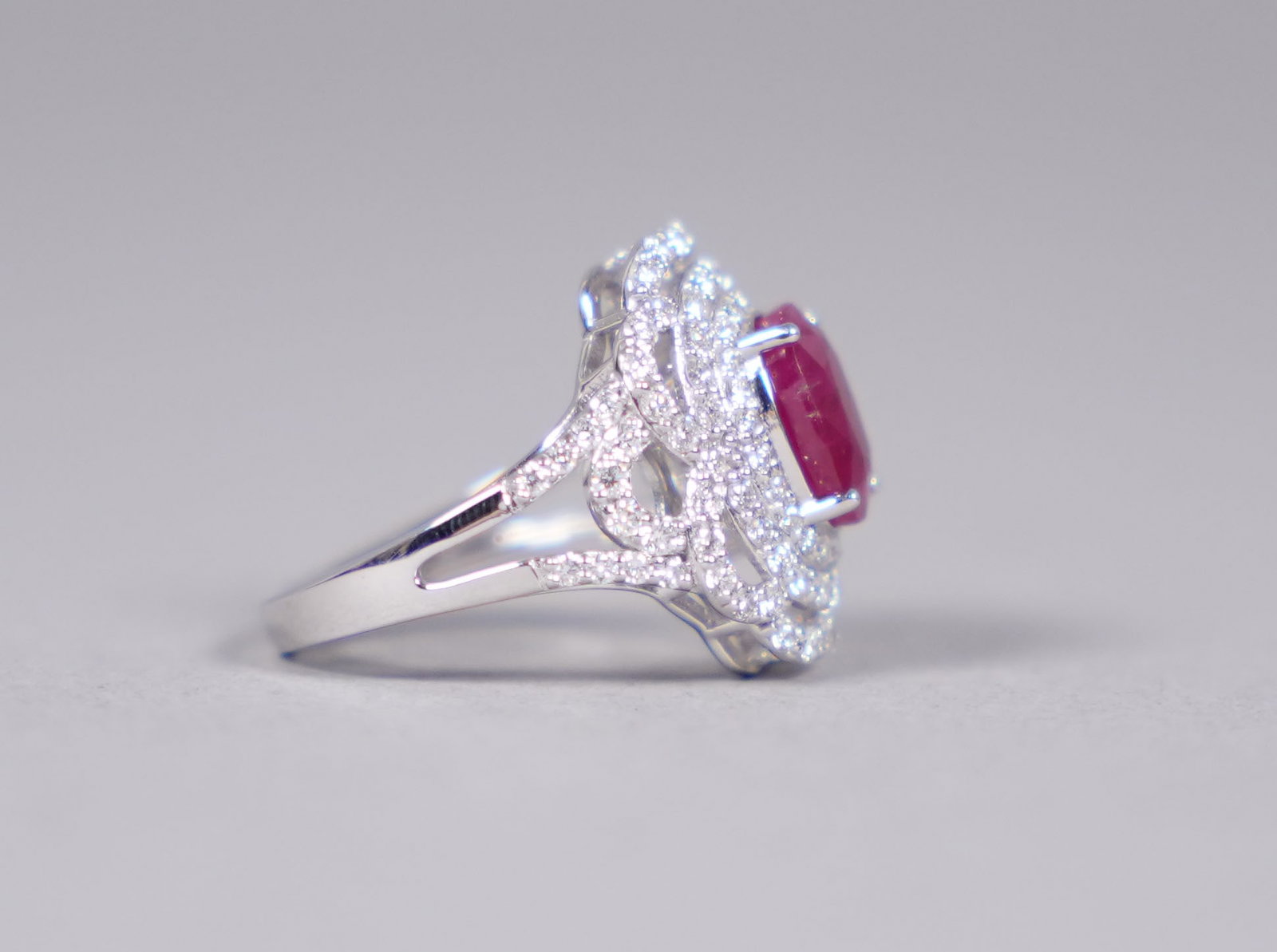 Platinum Burma Ruby diamond ring US 6.75 - 3