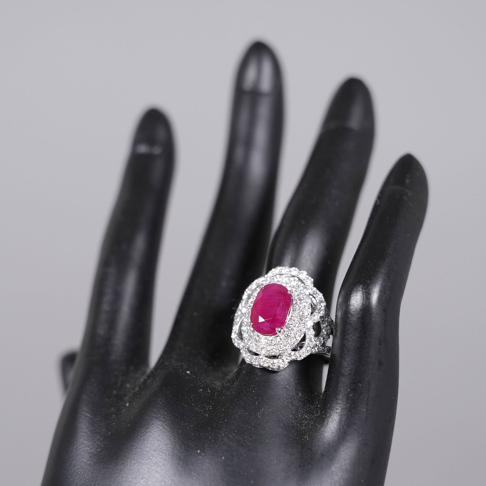Platinum Burma Ruby diamond ring US 6.75 - 6