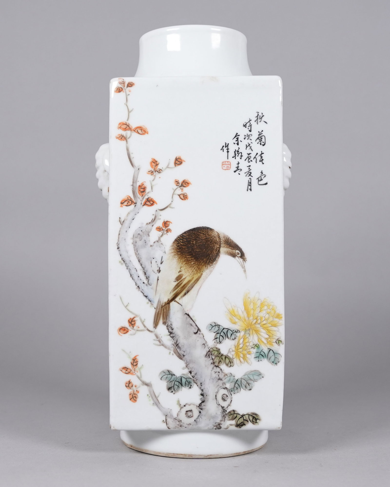 Chinese fine square vase - 6