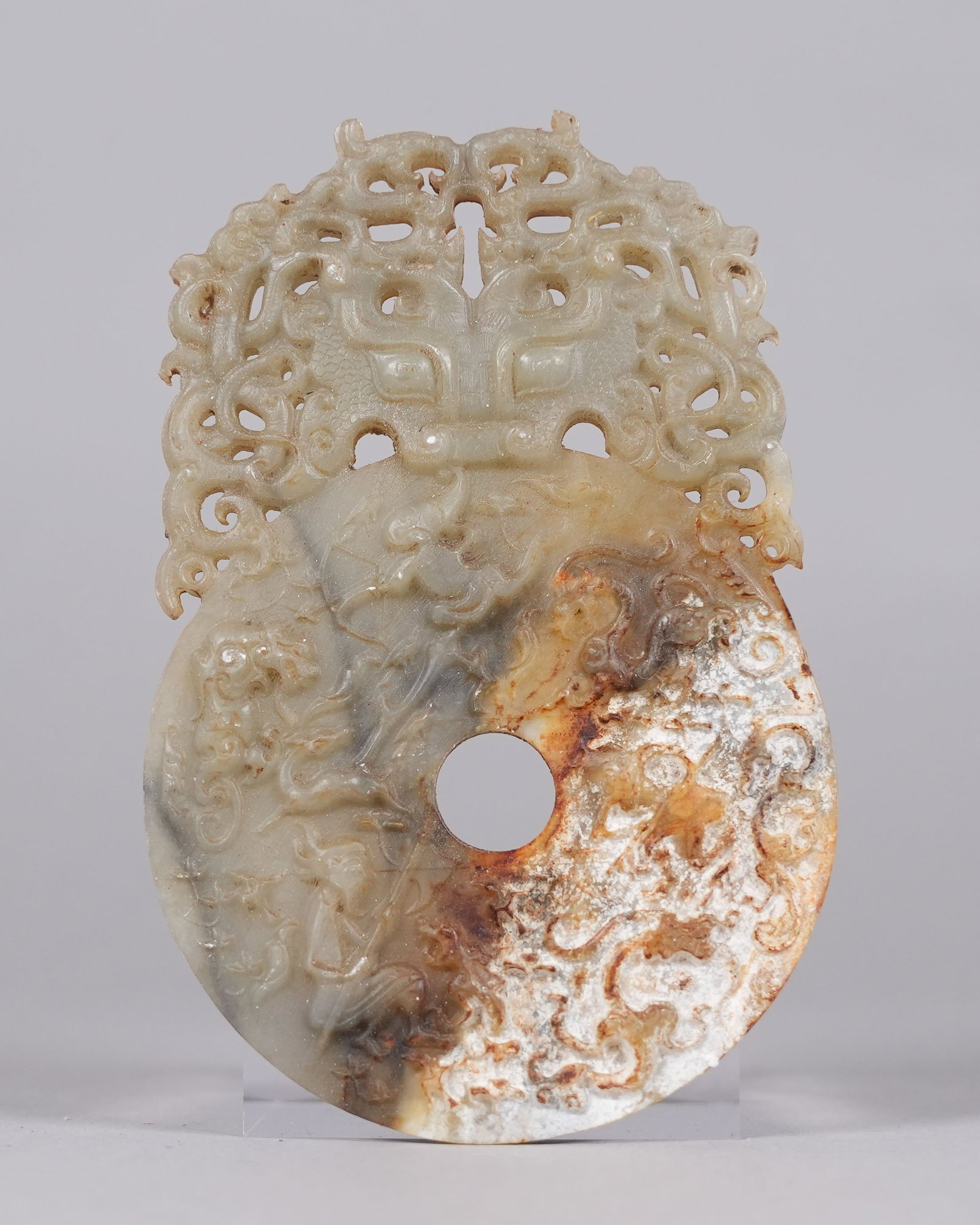 Chinese large fine jade ornament: Chinese fine large jade ornament.