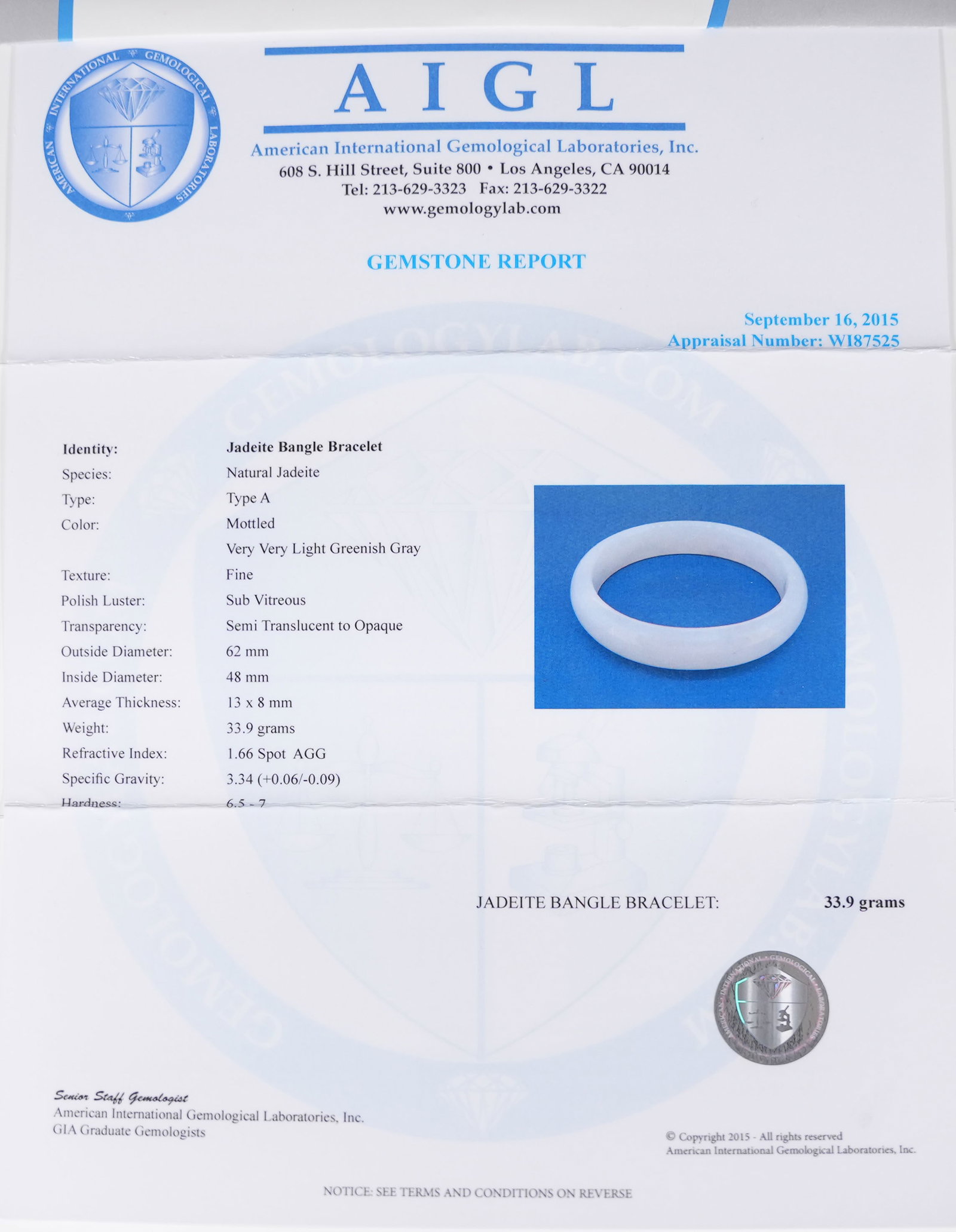 Chinese fine jadeite bangle - 7