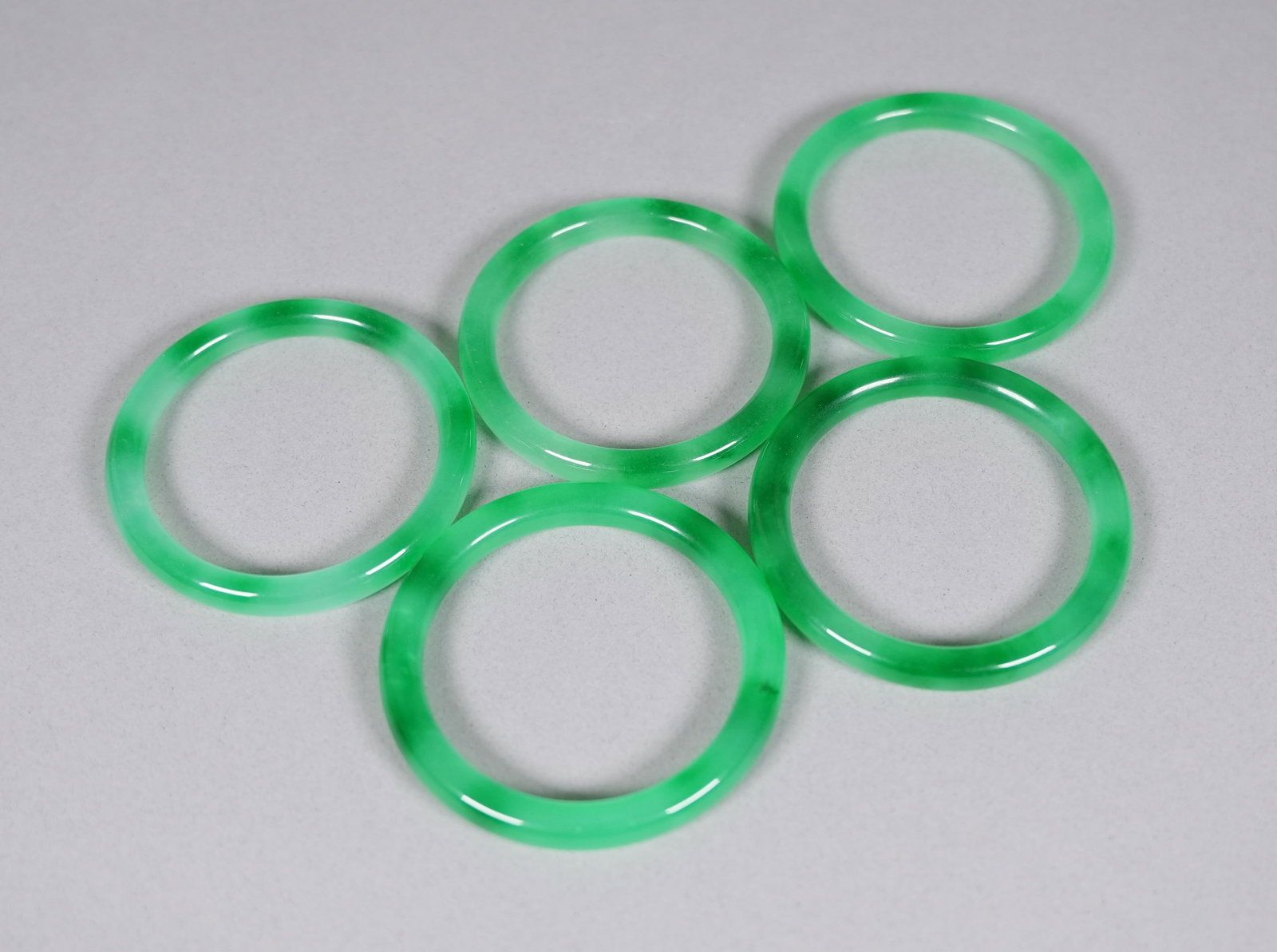 Lots Chinese apple green bangles - 3
