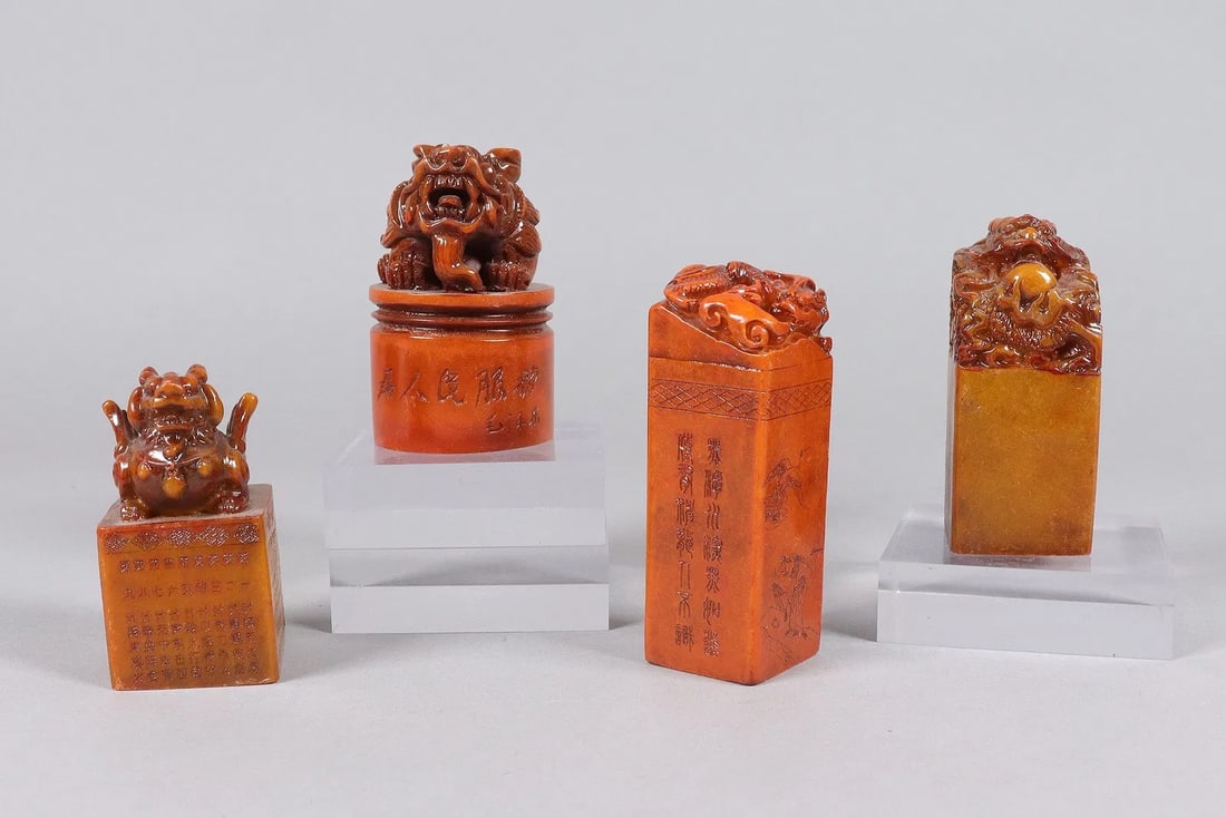 Lots Chinese carved seals: Lots Chinese fine carved seals.
