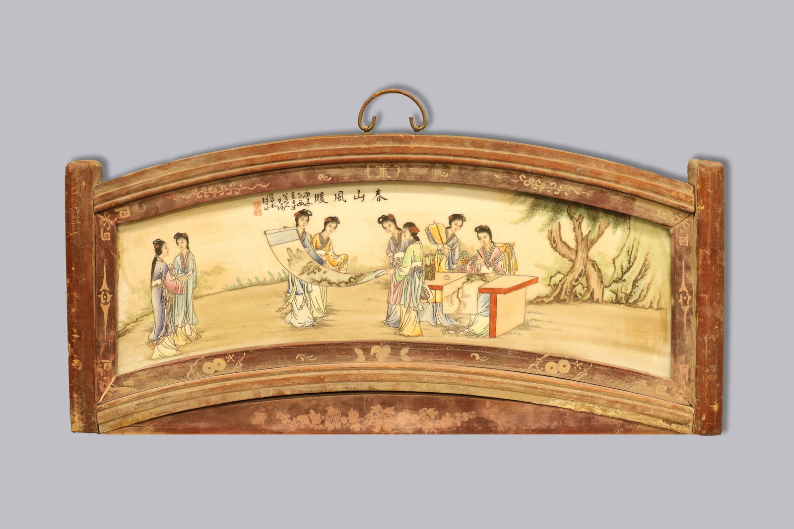 Chinese framed porcelain tile (1 of 6)