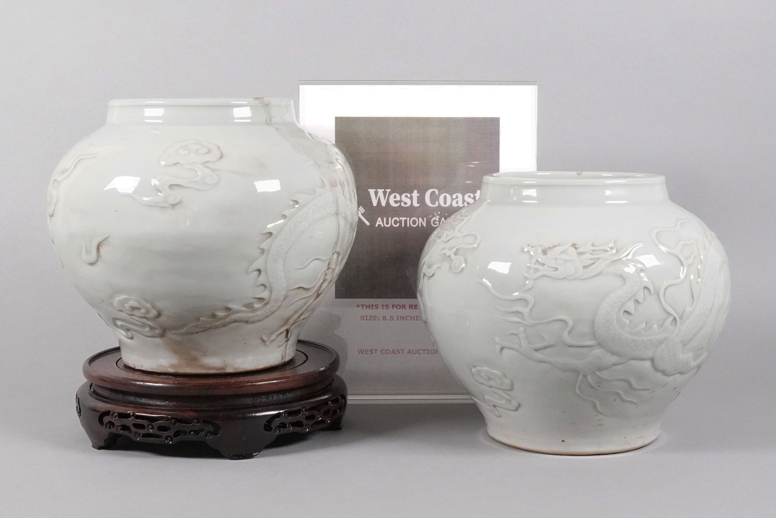 2 Chinese white jars - 2