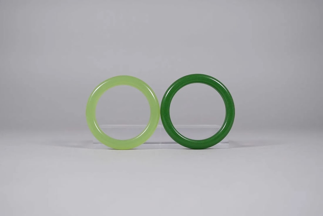 Lots Chinese apple green bangles - 3